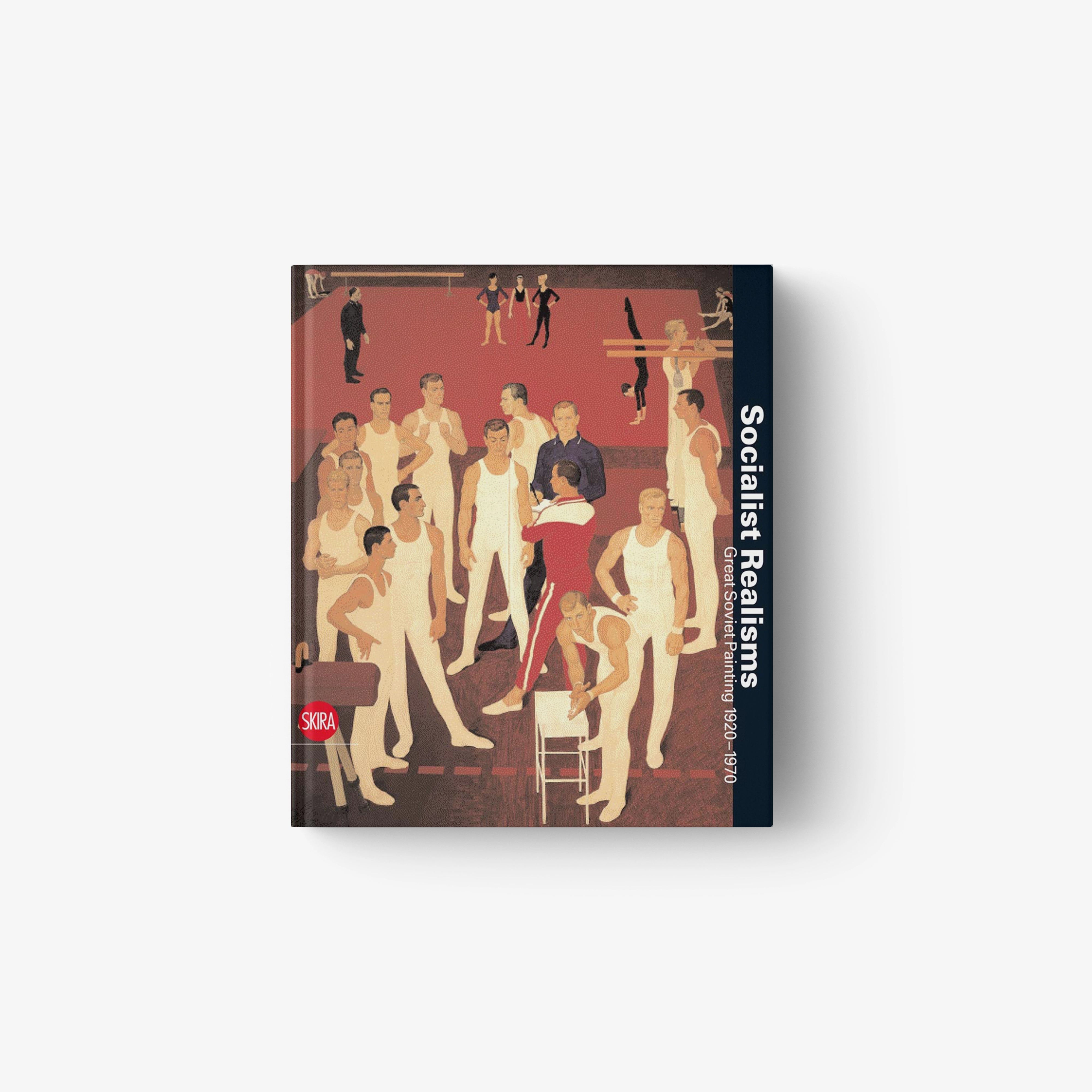 Hardcover book with illustrated Soviet-era figure montage cover in red, beige, and dark blue.