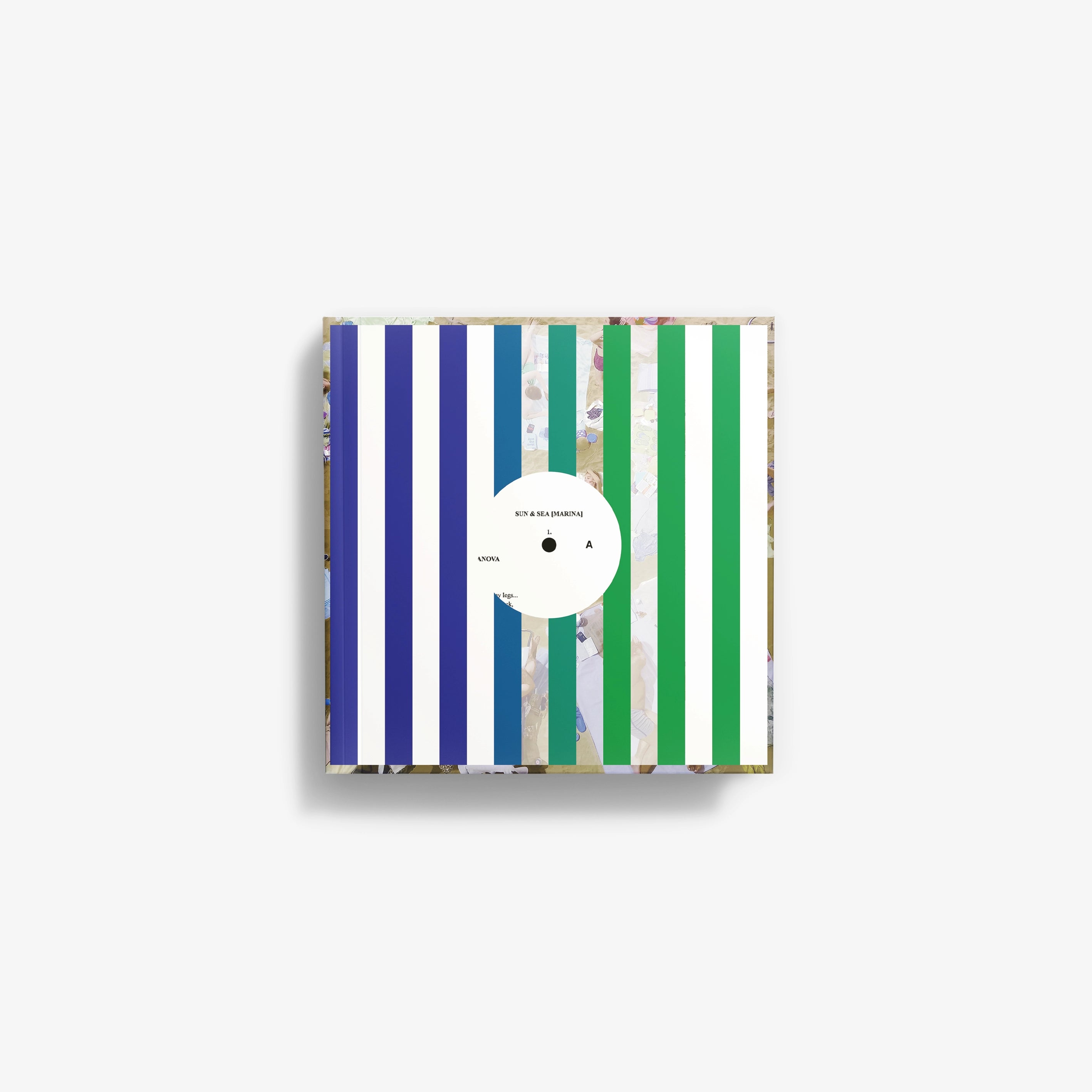 Sun and Sea striped gift box with vertical multicolor stripes