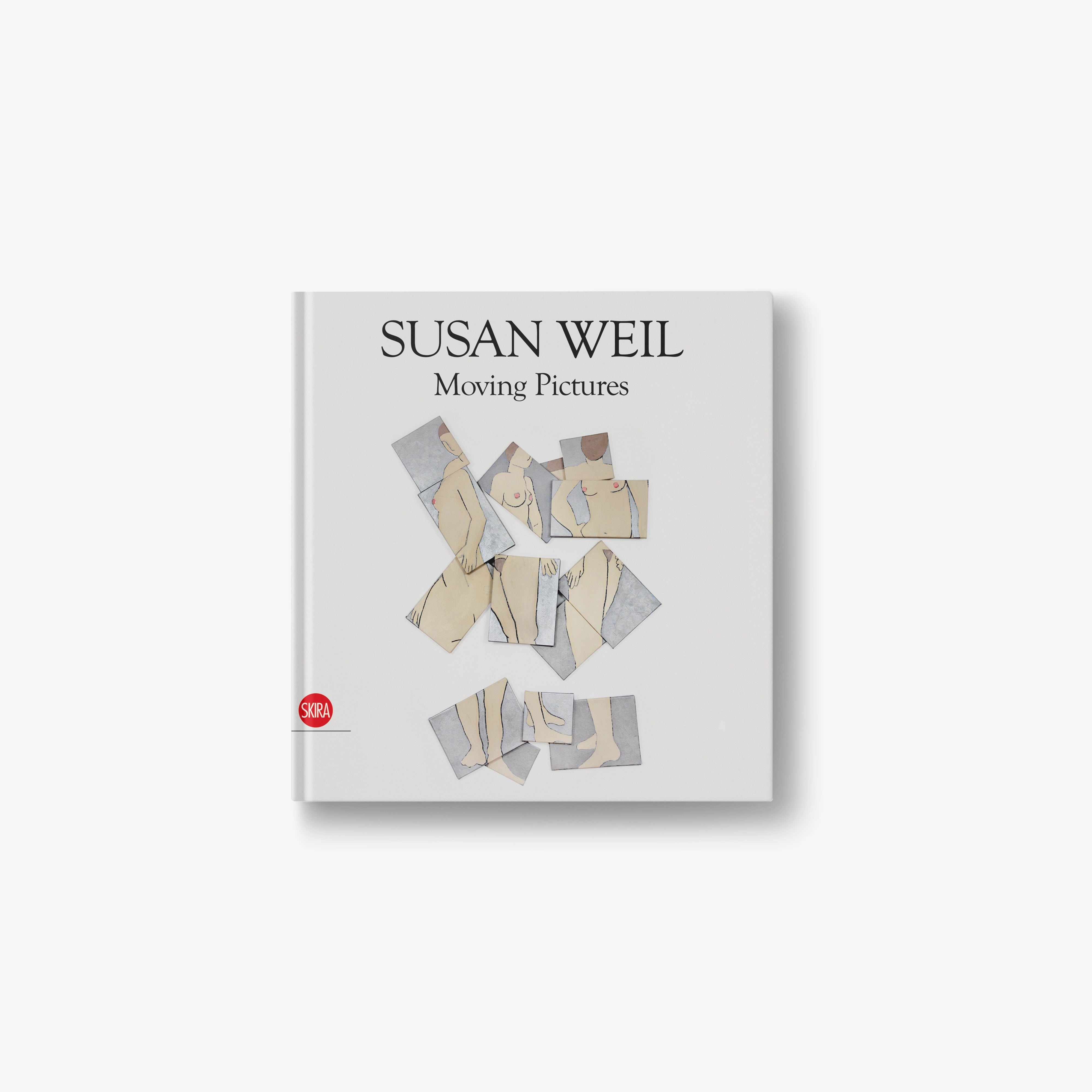 Hardcover art book with collage-style cover and printed title