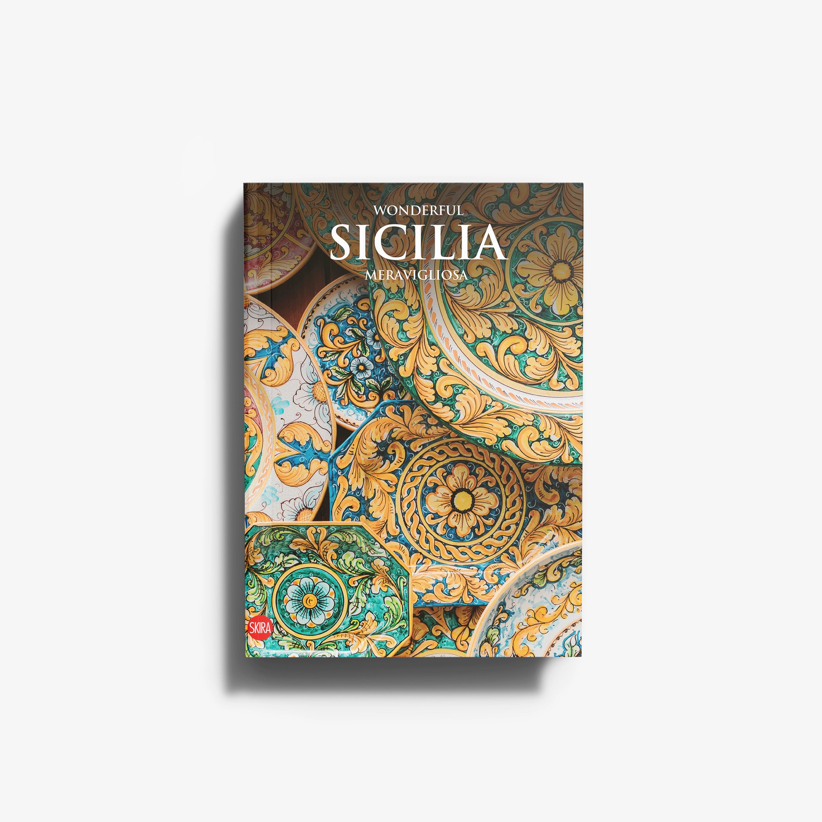 Photographic book about Sicily by Skira Arte with baroque and Liberty architecture cover design
