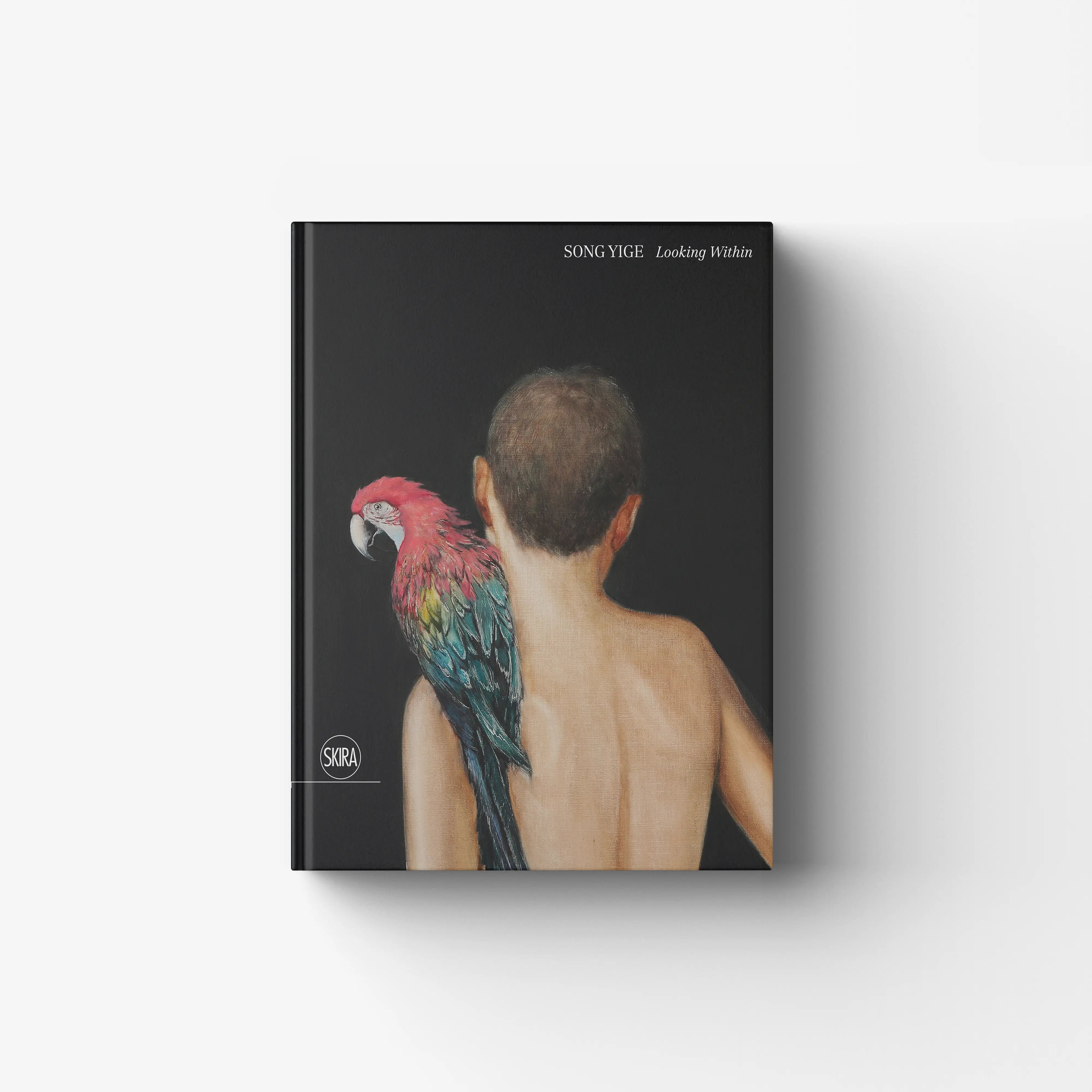 Monograph book by Skira Arte in black with oil on canvas artwork cover, Song Yige Looking Within