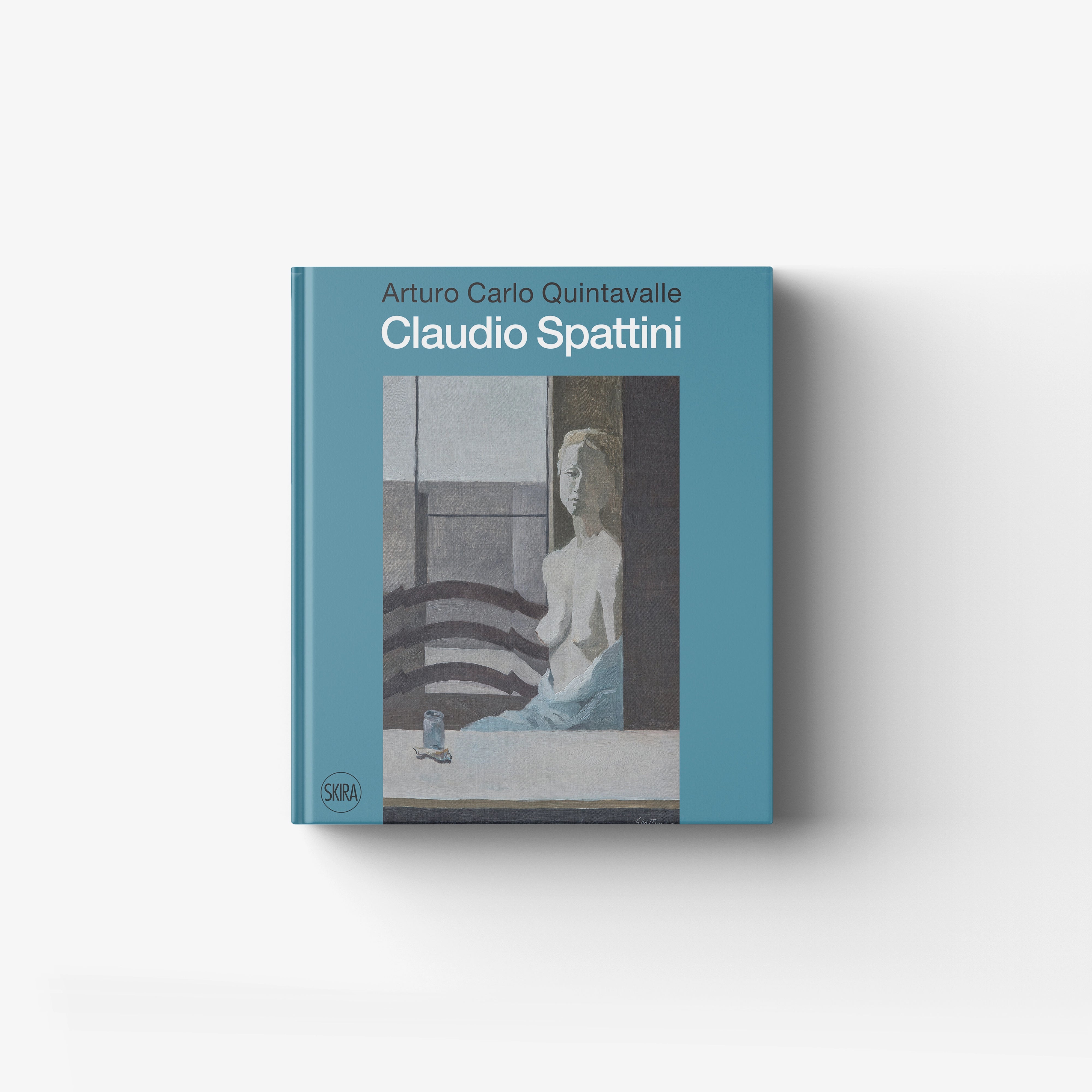 Contemporary art monograph by Skira Arte, Claudio Spattini, blue cover with Italian painter 1922-2010