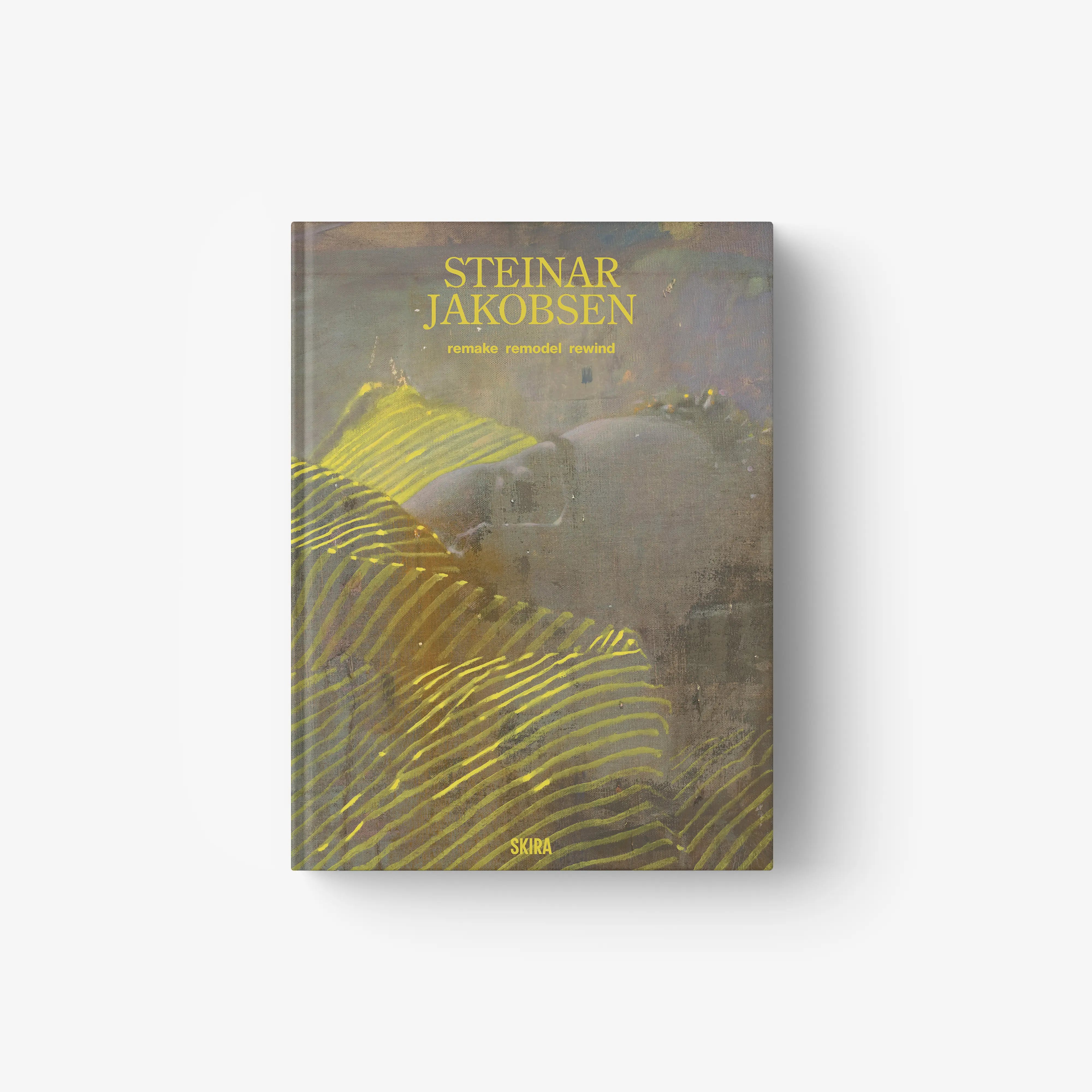 Remake Remodel Rewind book cover with Steinar Jakobsen and abstract yellow-gray design