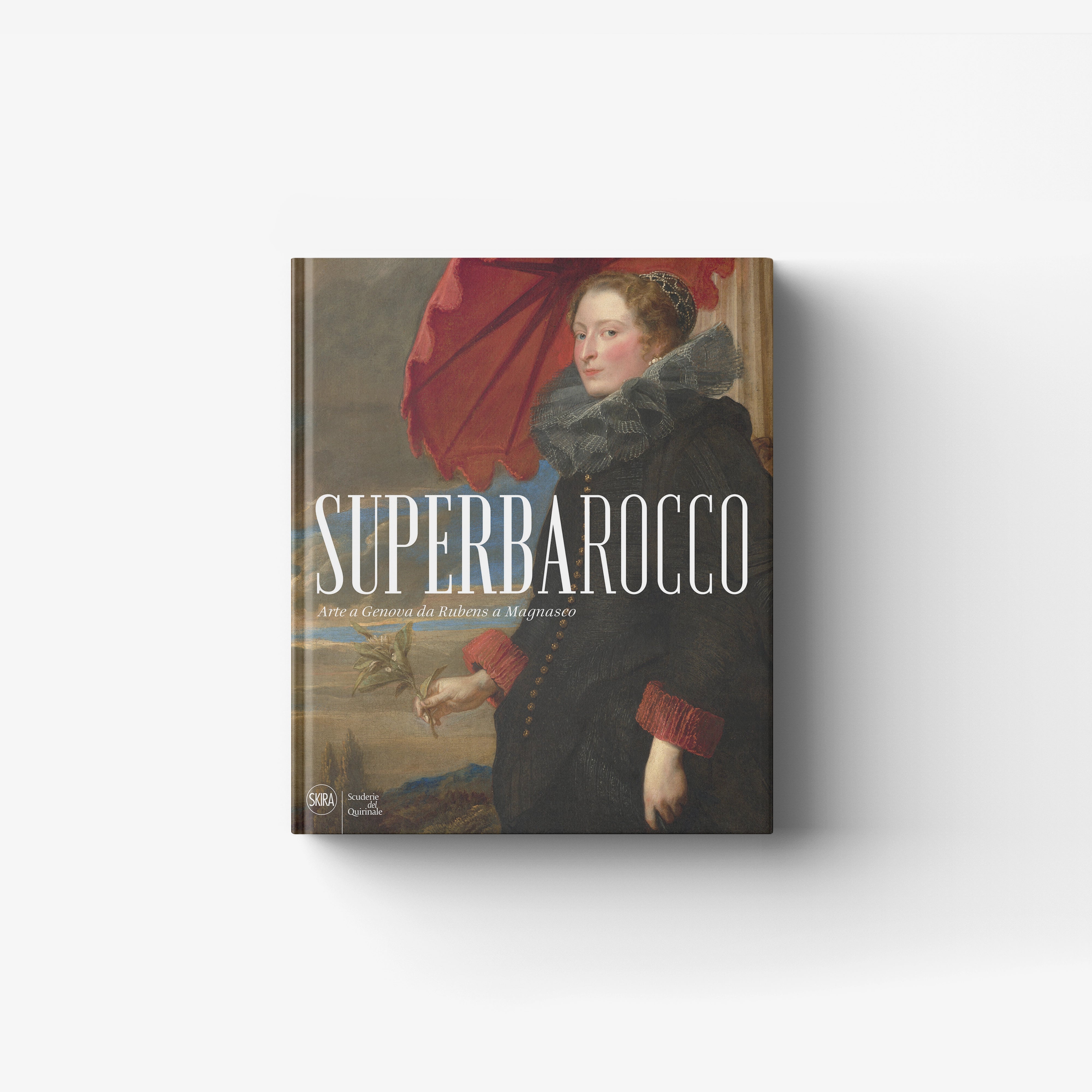 Art book by Skira Arte with Baroque Genovese studies, featuring a portrait and red drapery on the cover