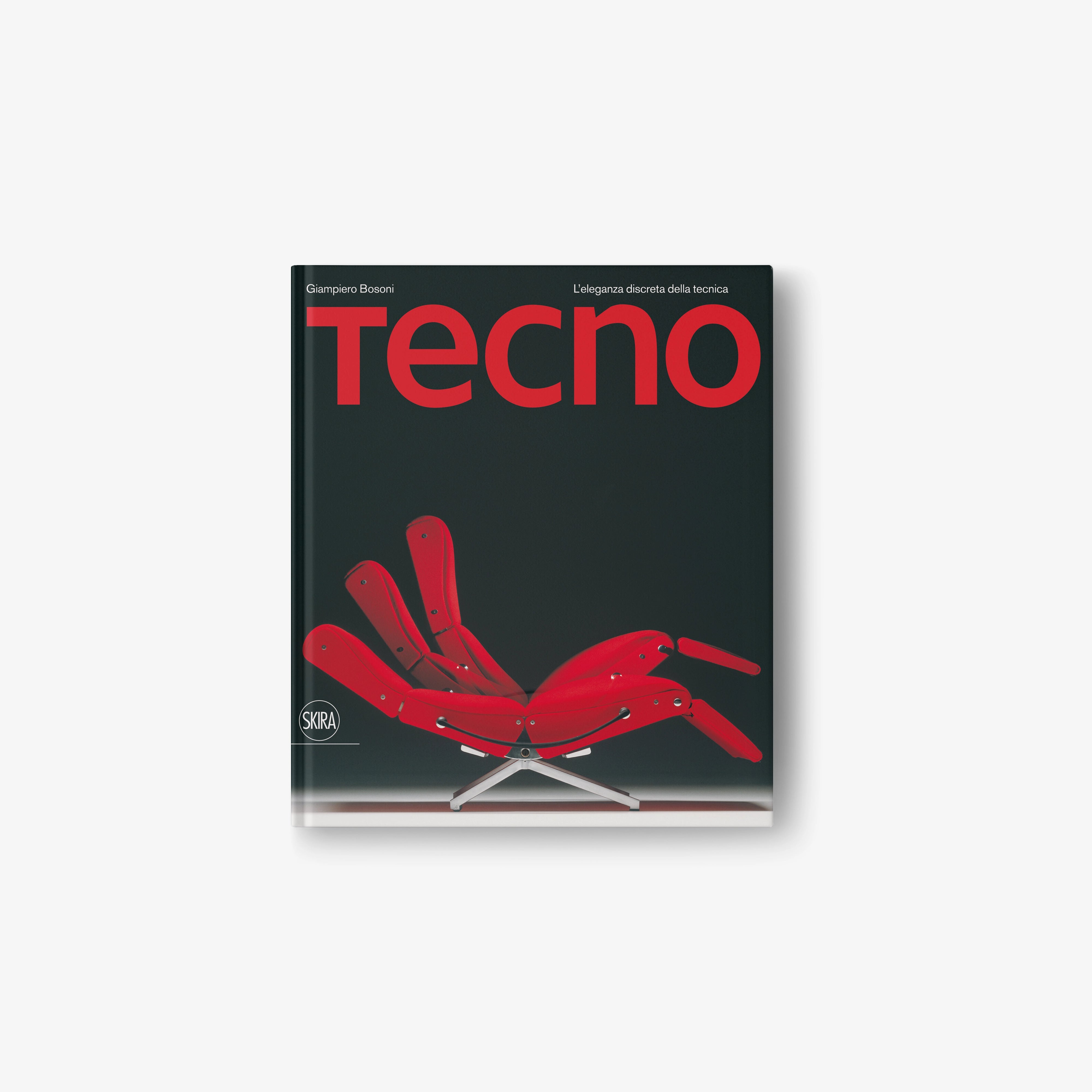Tecno technology book with dark cover and red mechanical graphic