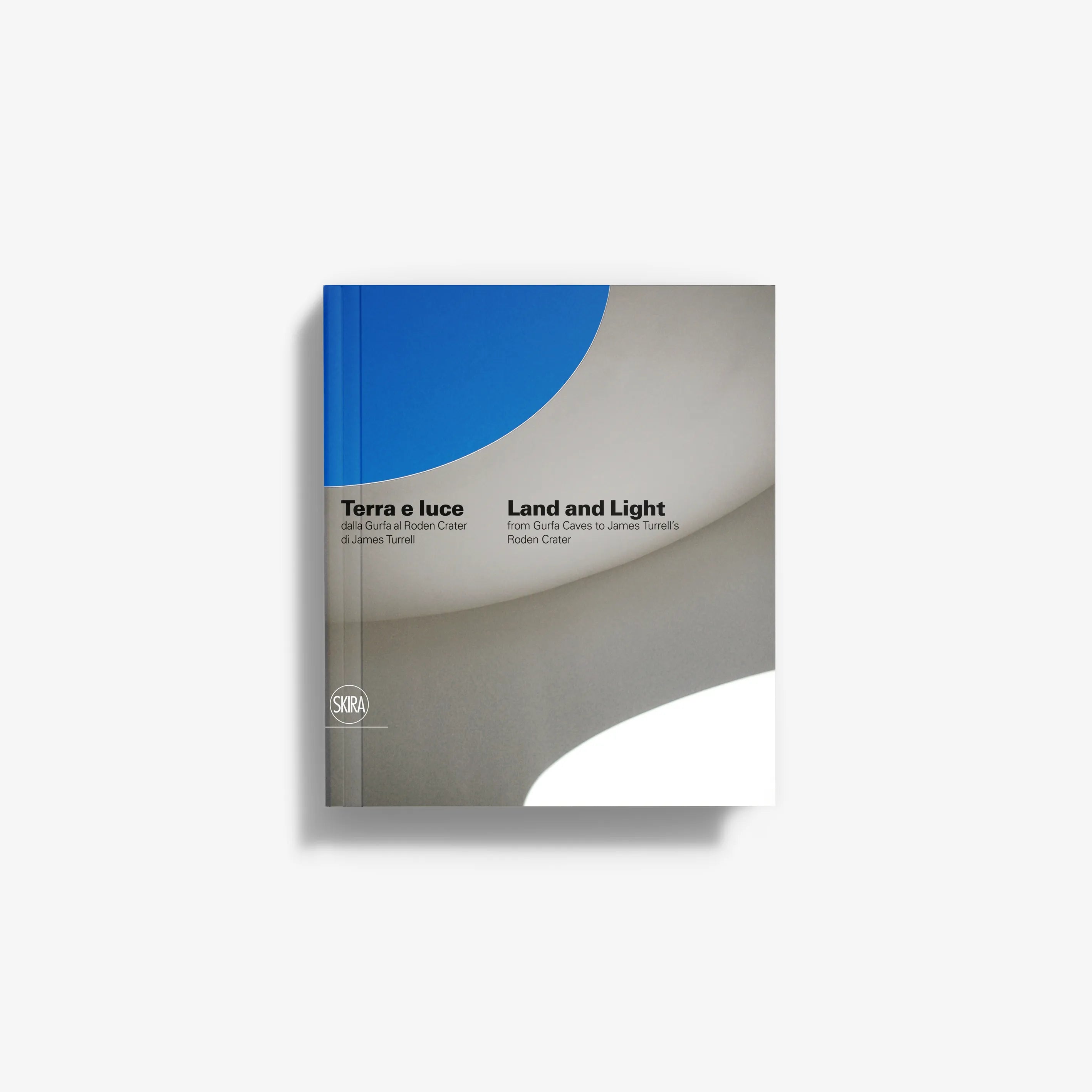 Land and Light hardcover book with blue and light gray abstract cover
