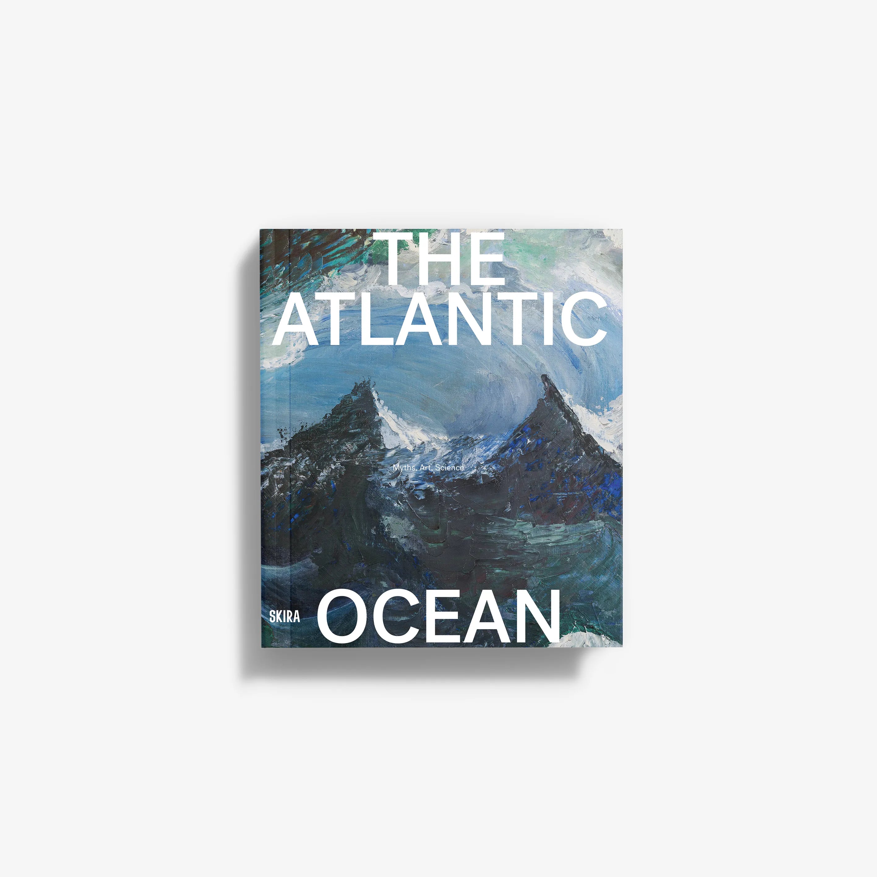 Art book about the Atlantic Ocean myths, art and science by Skira Arte, with mixed media artworks cover