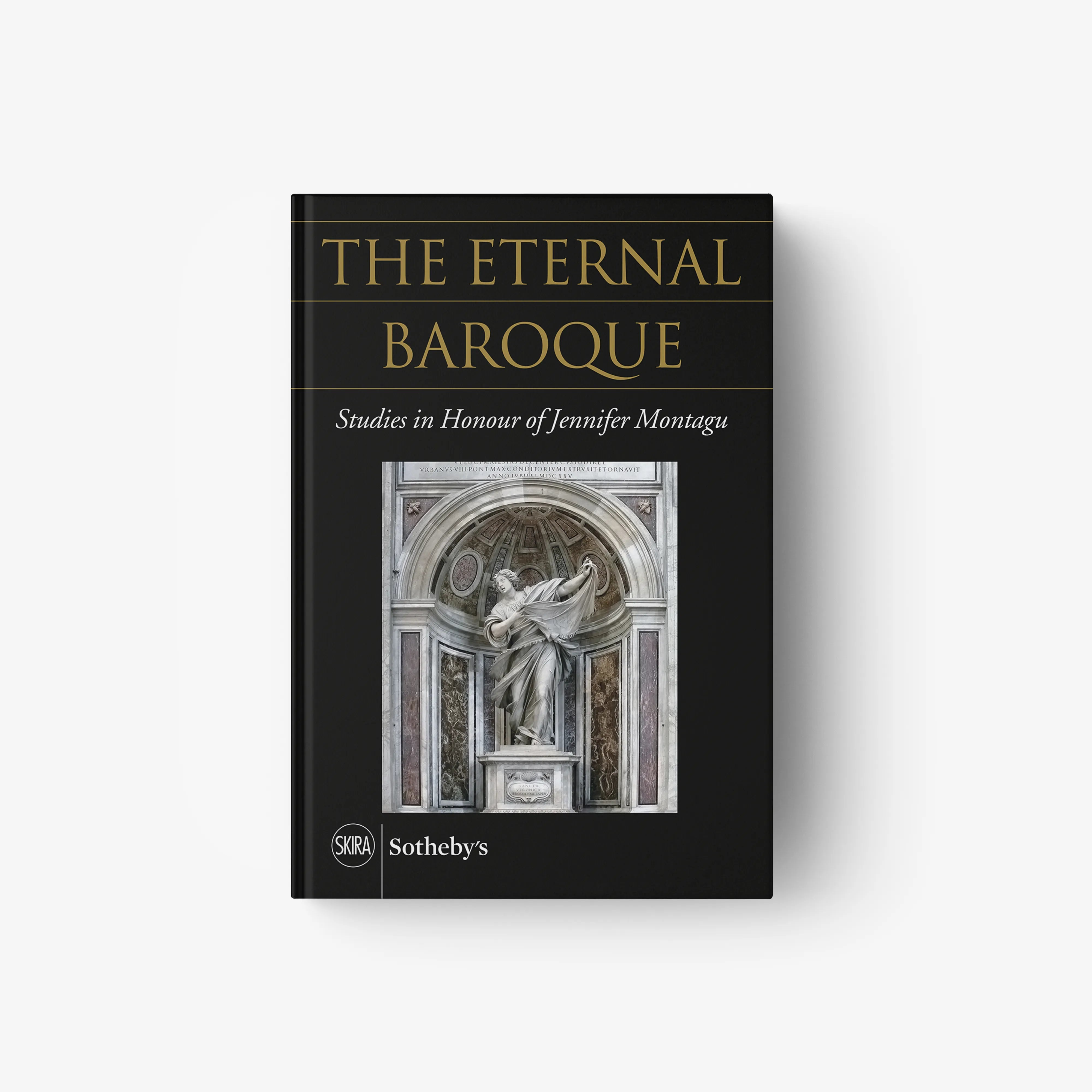 Hardcover art book anthology by Skira Arte, The Eternal Baroque, with scholarly essays collection, black cover