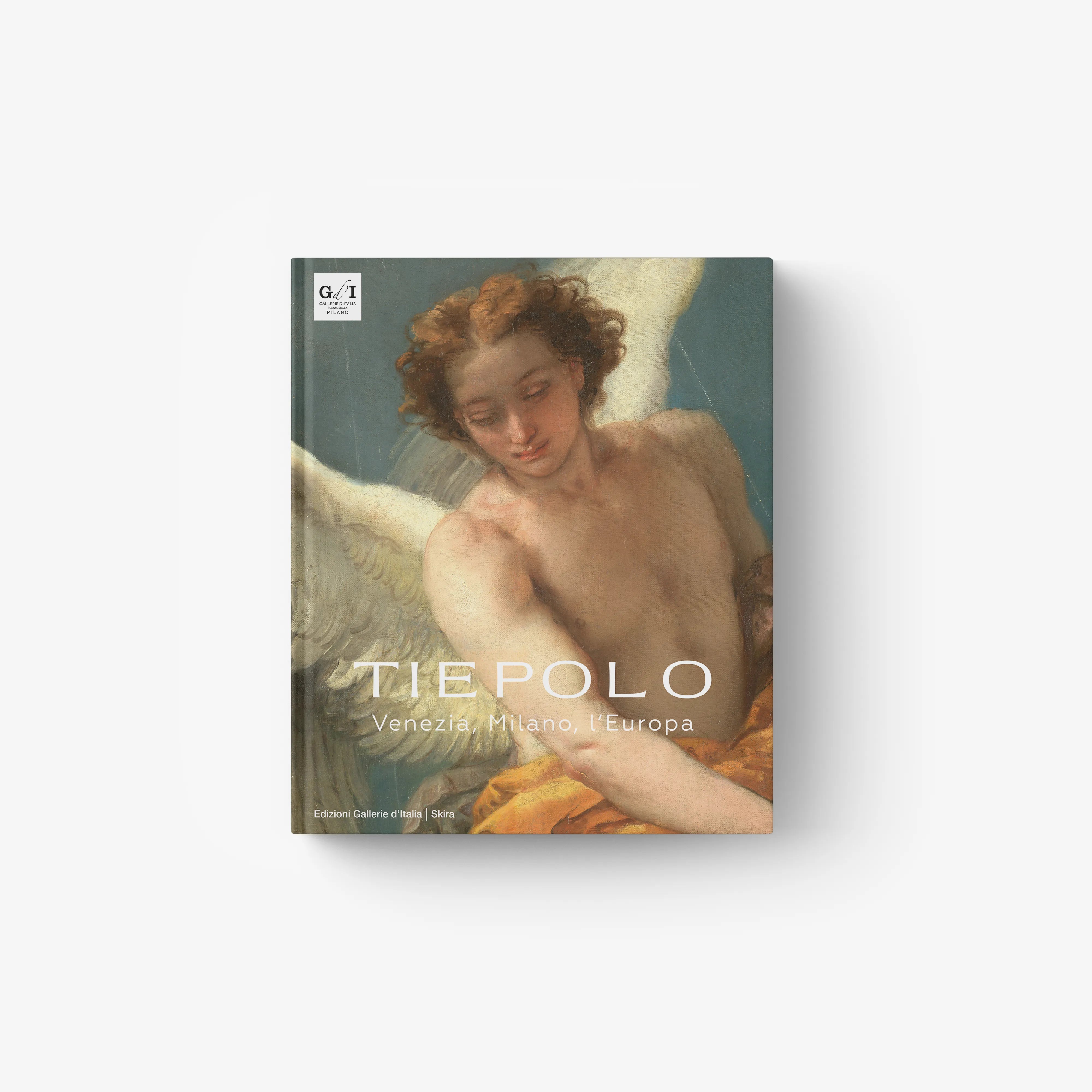 Hardback art book cover by Skira Arte, Tiepolo, Venezia, Milano, l'Europa, with painted angel portrait