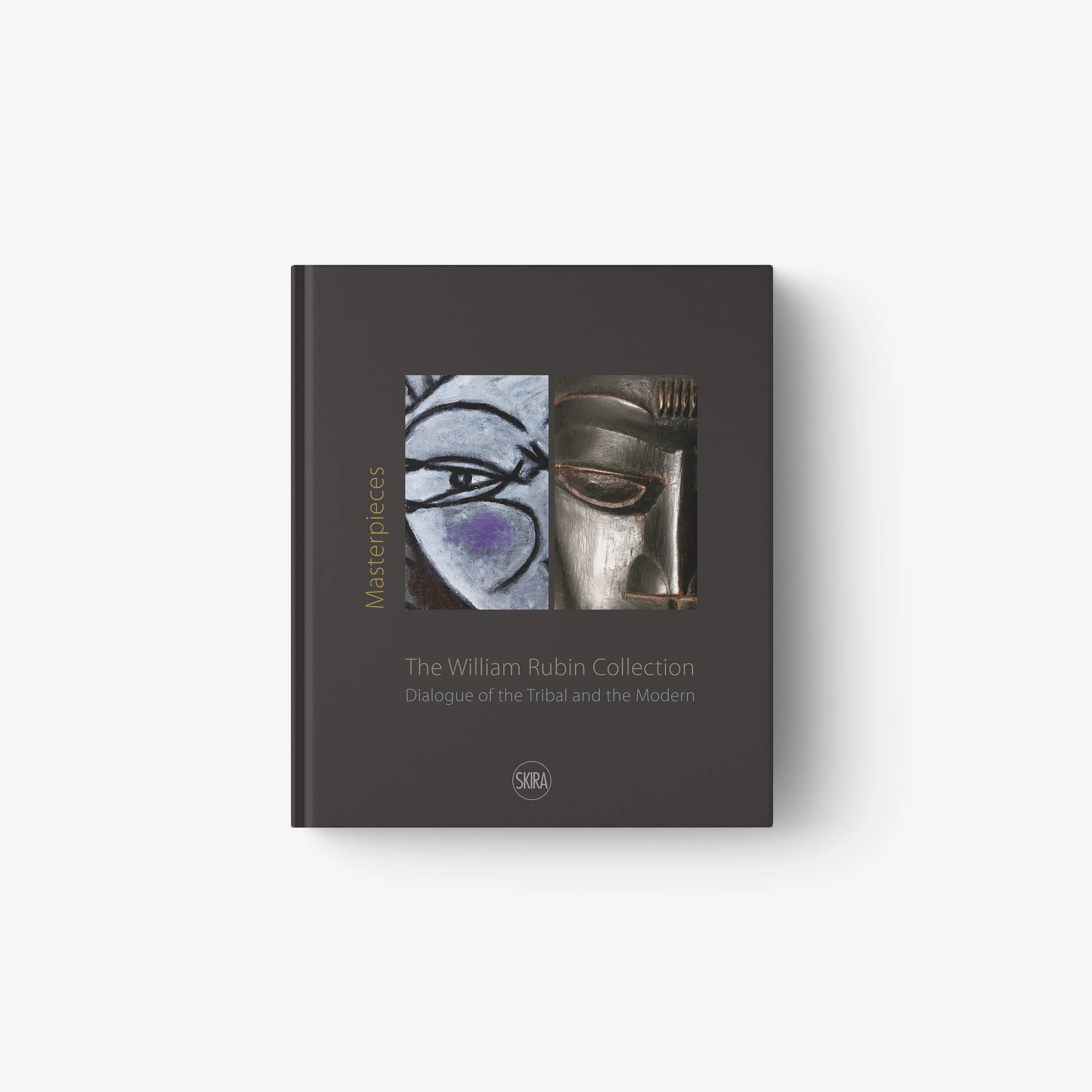 Art book in dark grey with William Rubin collection cover art, Skira Arte, illustrated hardcover exhibition catalog