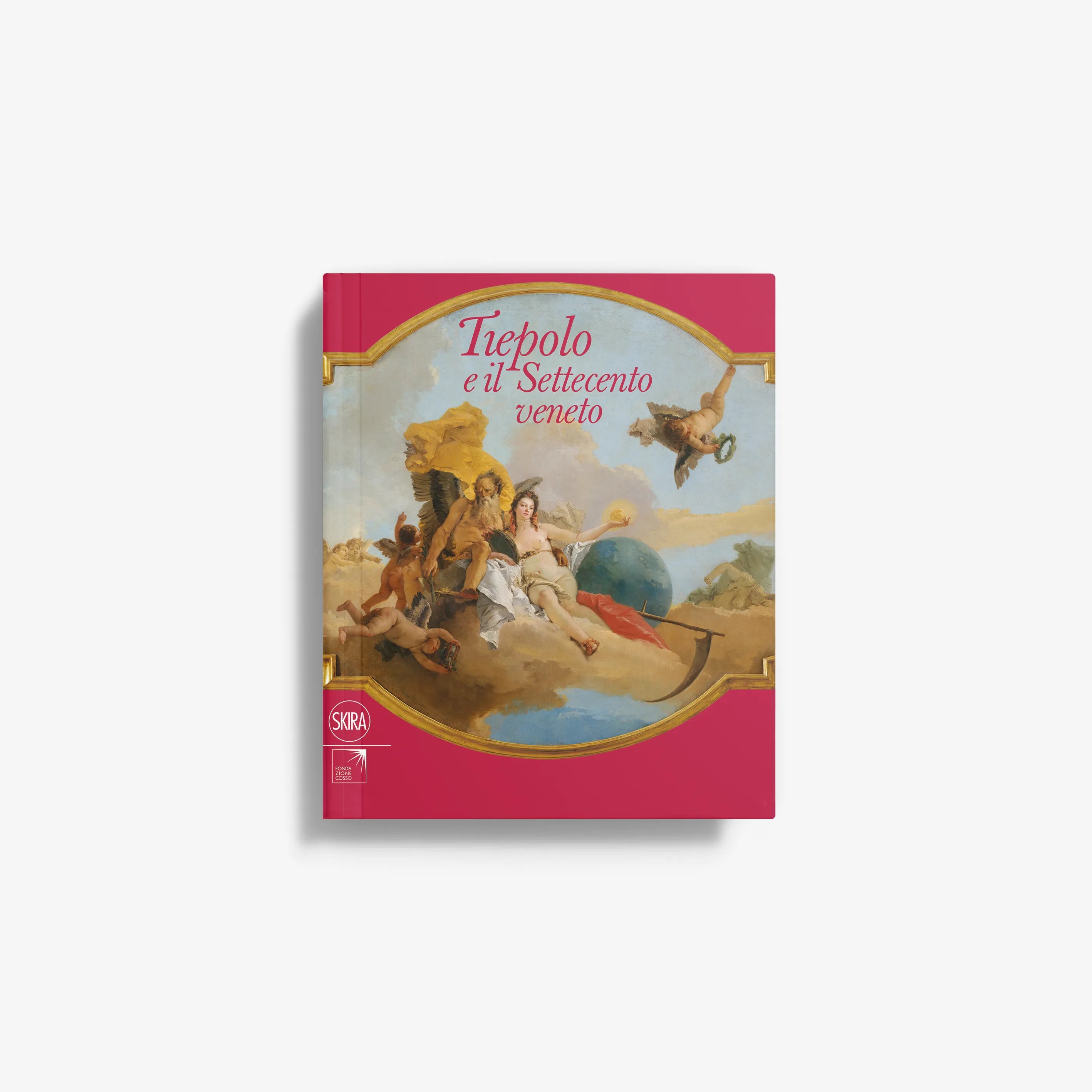Hardcover art book with pink cover and painted scene illustration; title text in script.