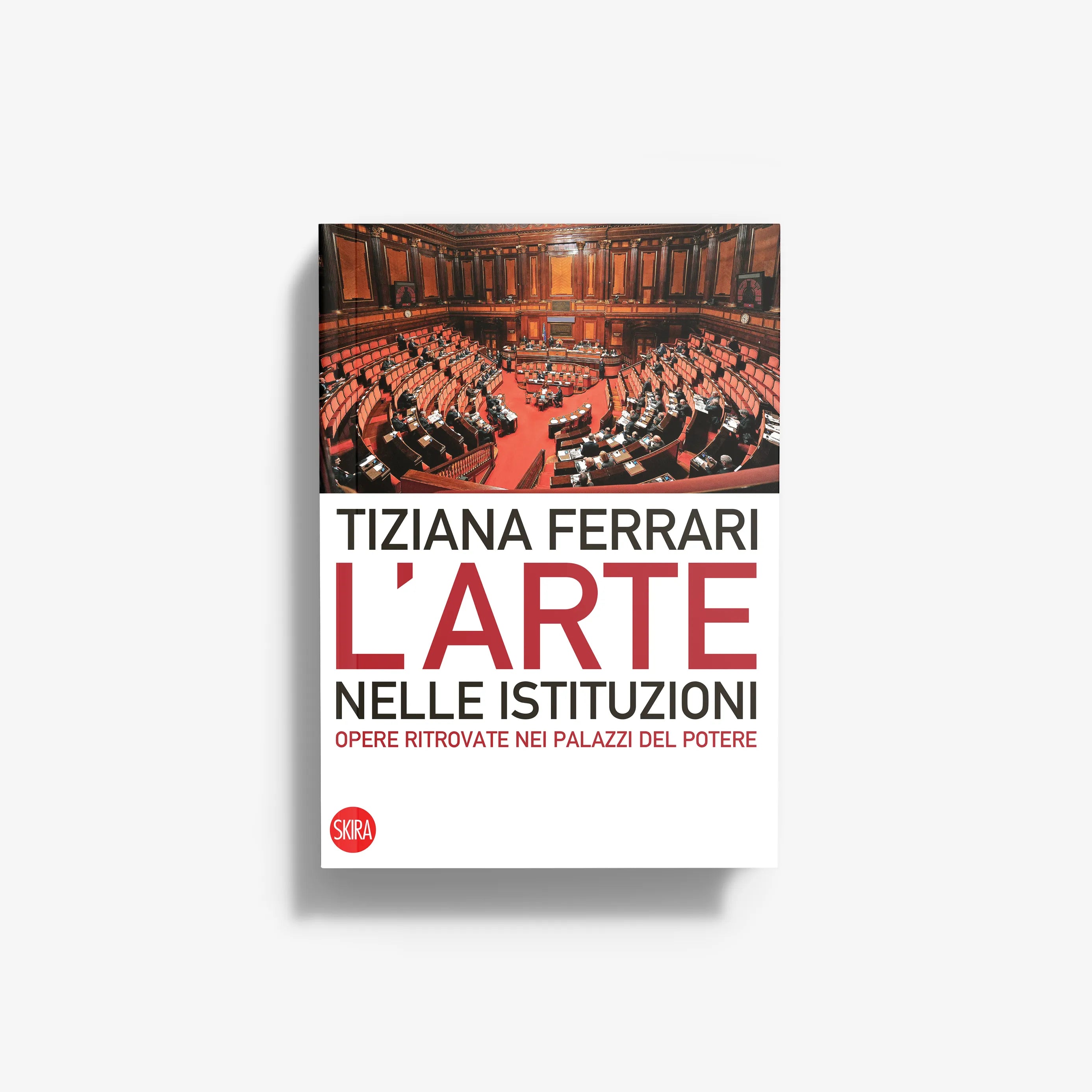 Hardback art history book by Skira Arte, red and white cover, with historical-artistc essays on art institutions