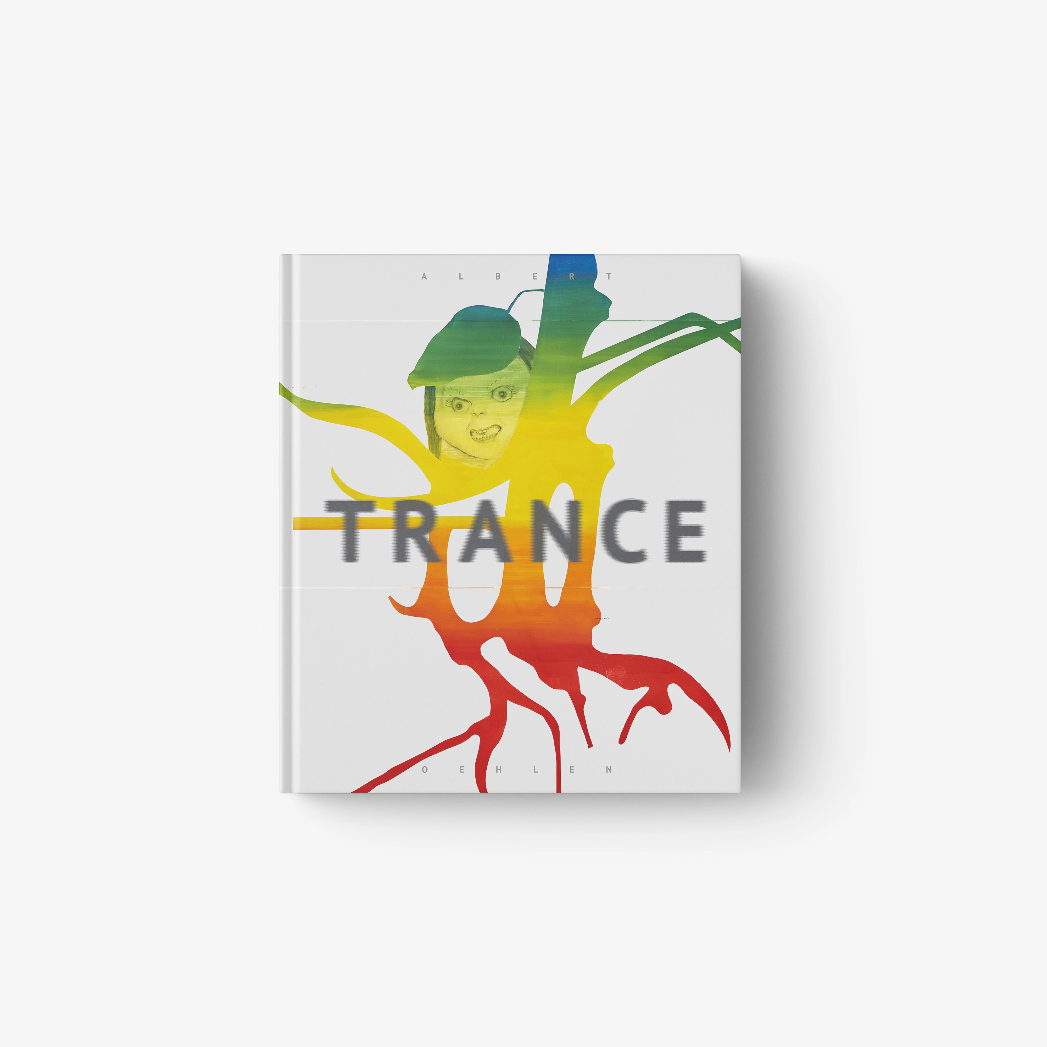 Abstract art book cover with colorful figure and 'TRANCE' title