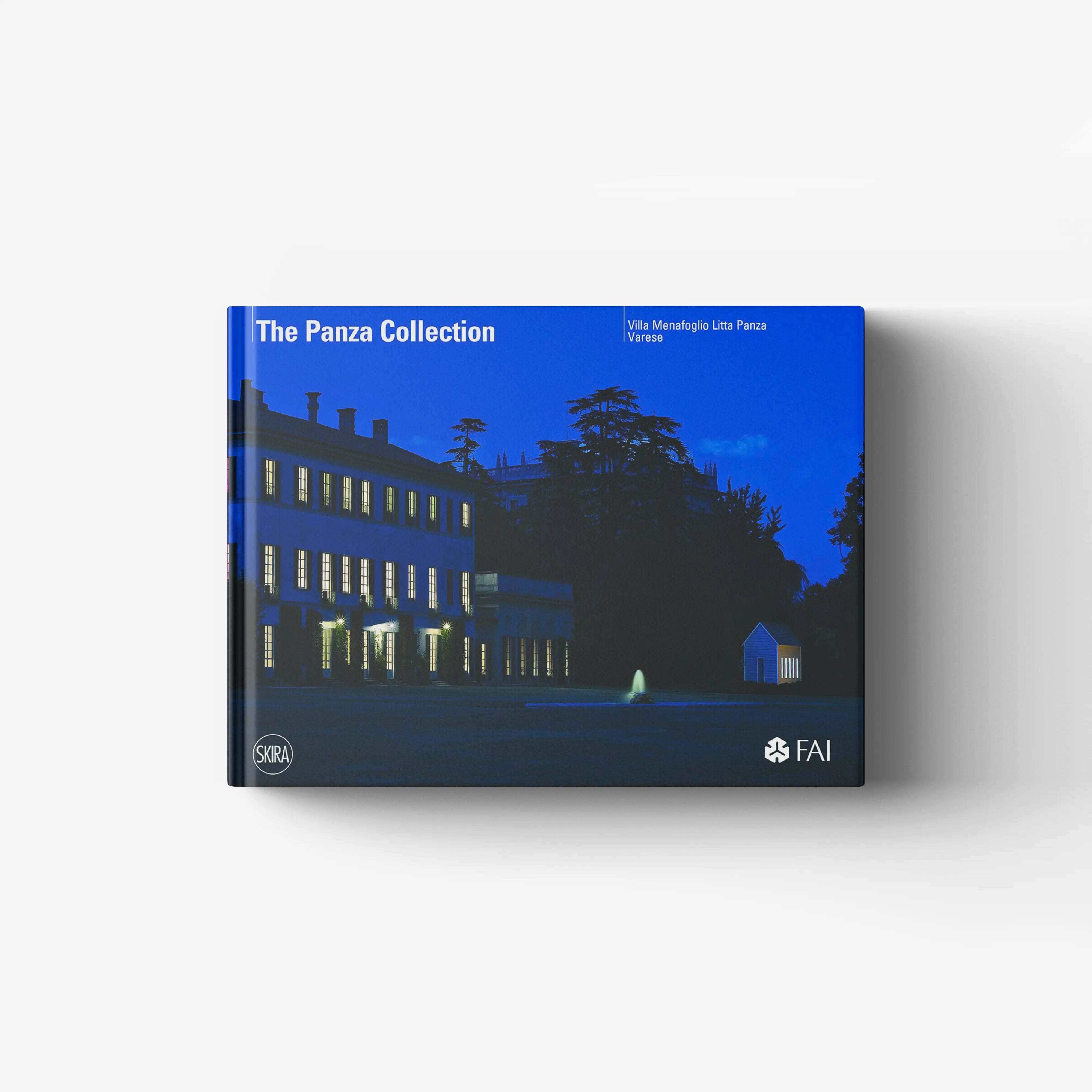 Hardcover art collection photo book by Skira Arte, blue cover with Villa Menafoglio Litta Panza, Varese