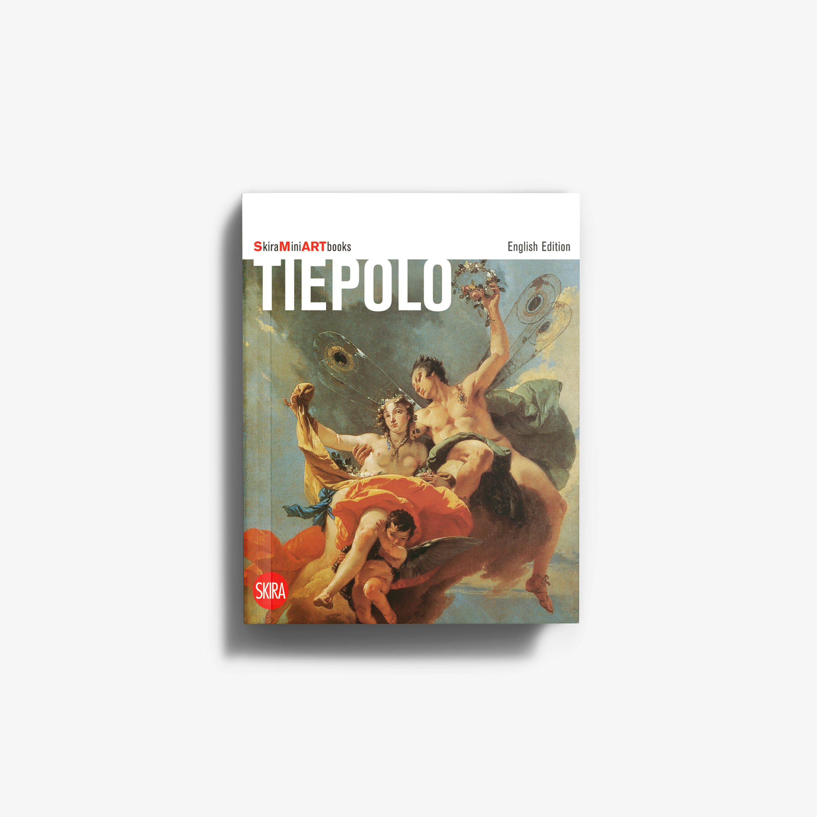 Classic art book cover featuring Tiepolo’s baroque painting with cherubs and dramatic figures.