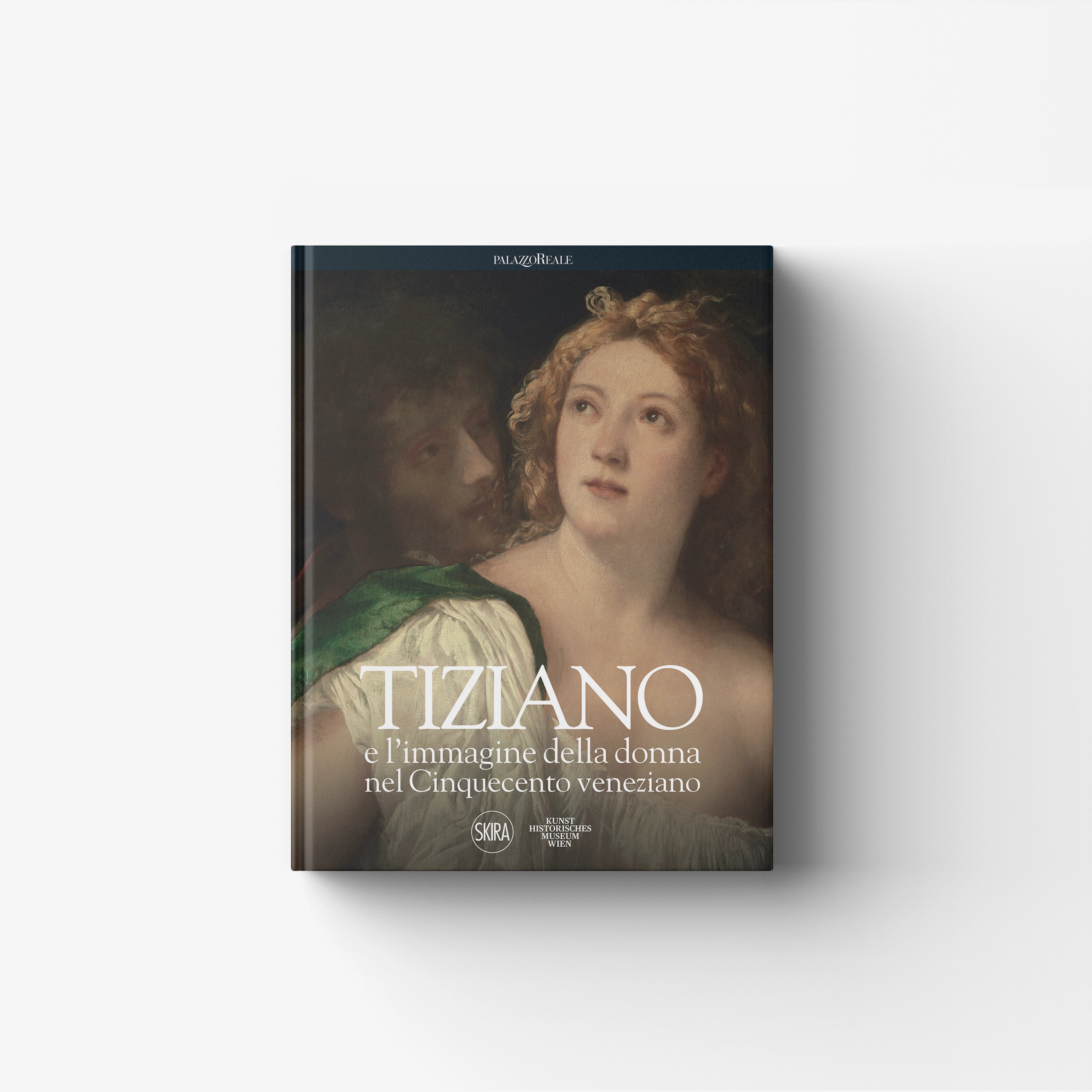 Art book in dark blue with portrait cover, Skira Arte, illustrated art book featuring female portraits in the 1500s