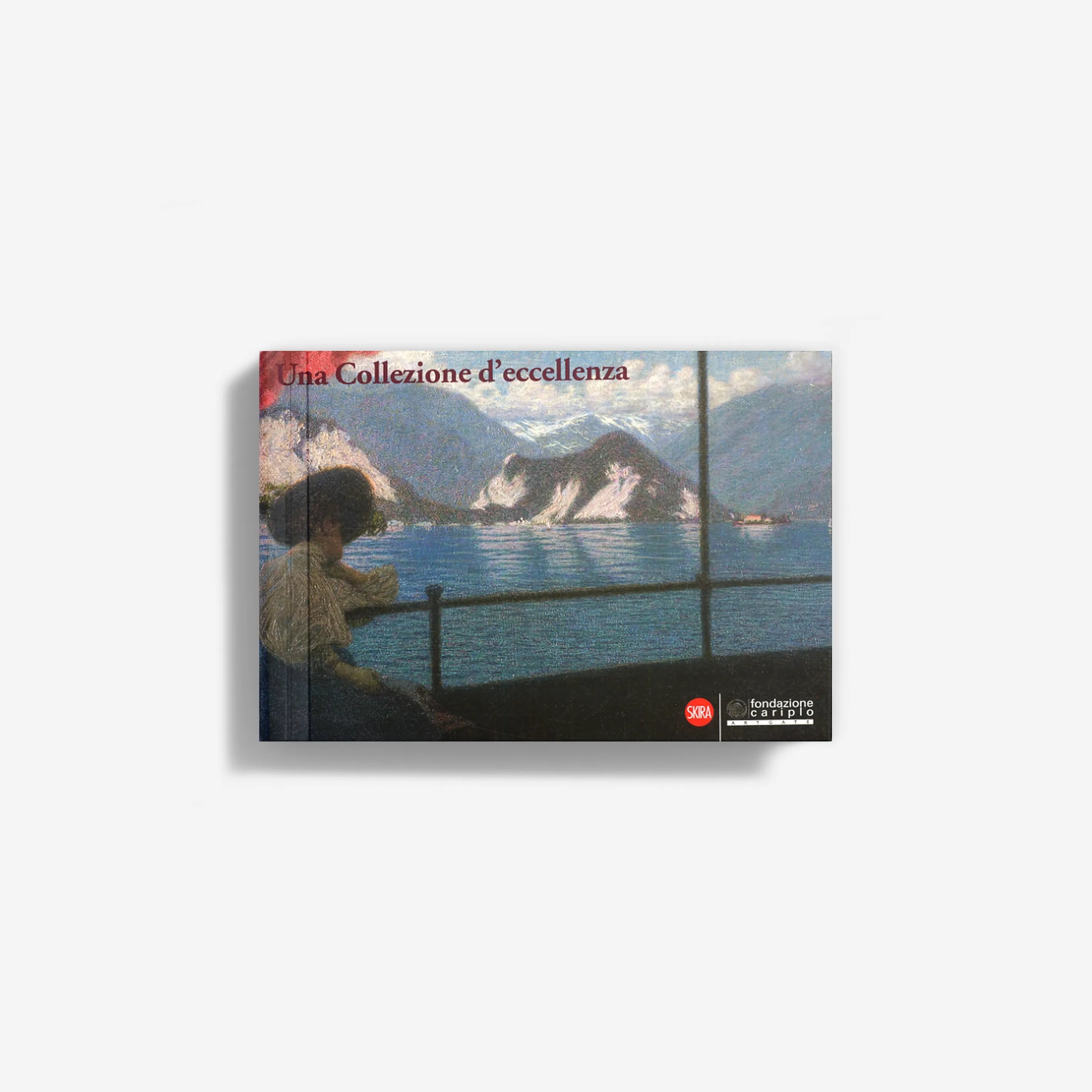 Landscape photo hardcover book with blue water and mountains on cover, front view