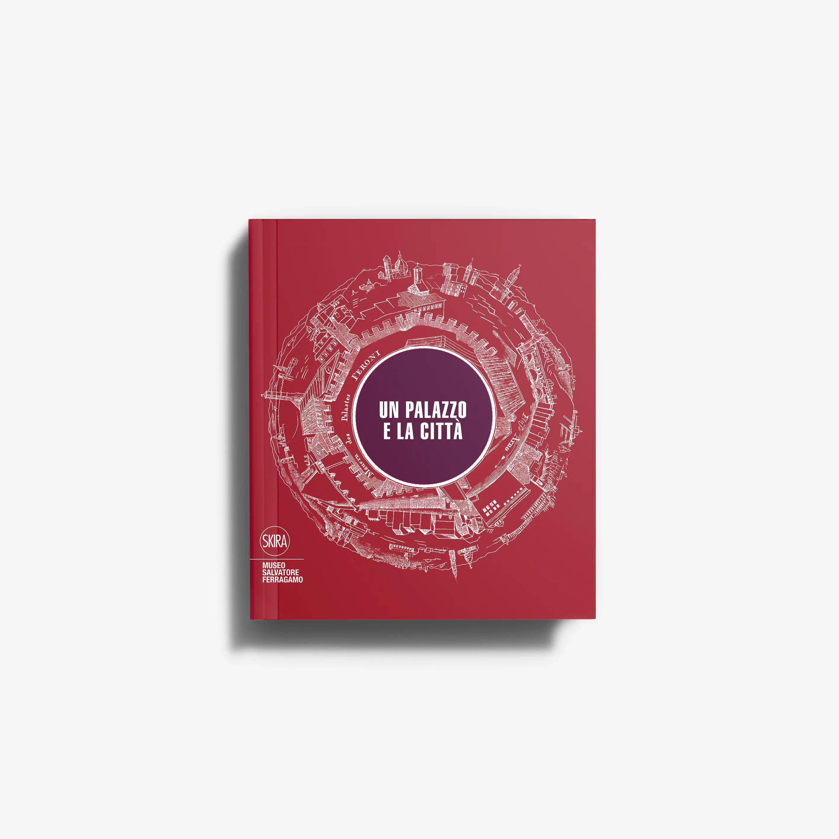 Red book with white circular cover graphic and centered title text