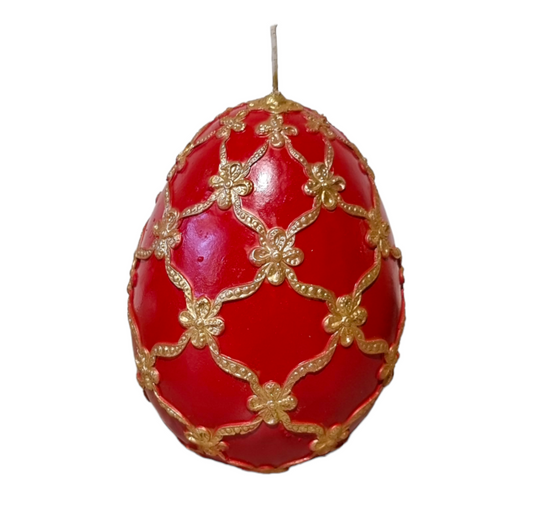 Candle Easter Egg (Red and Gold)