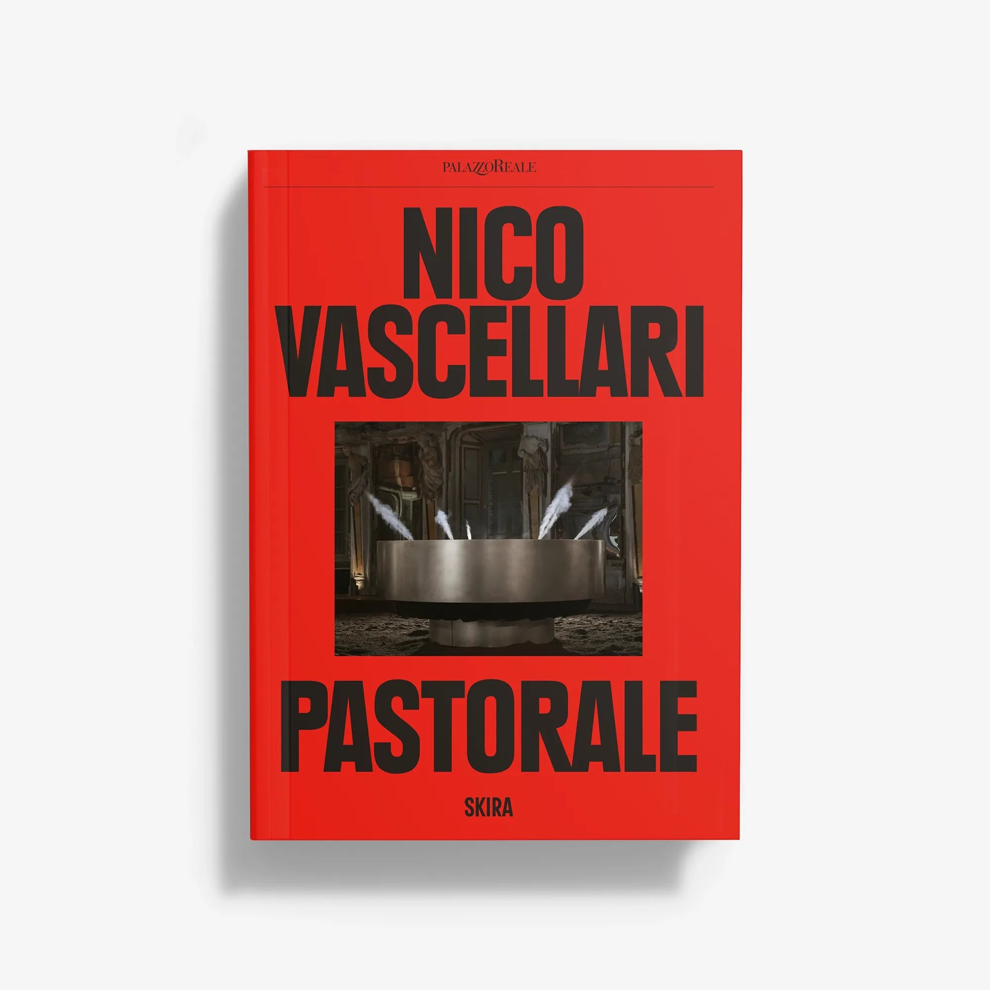 Red photo book cover with bold black “Nico Vascellari Pastorale” title