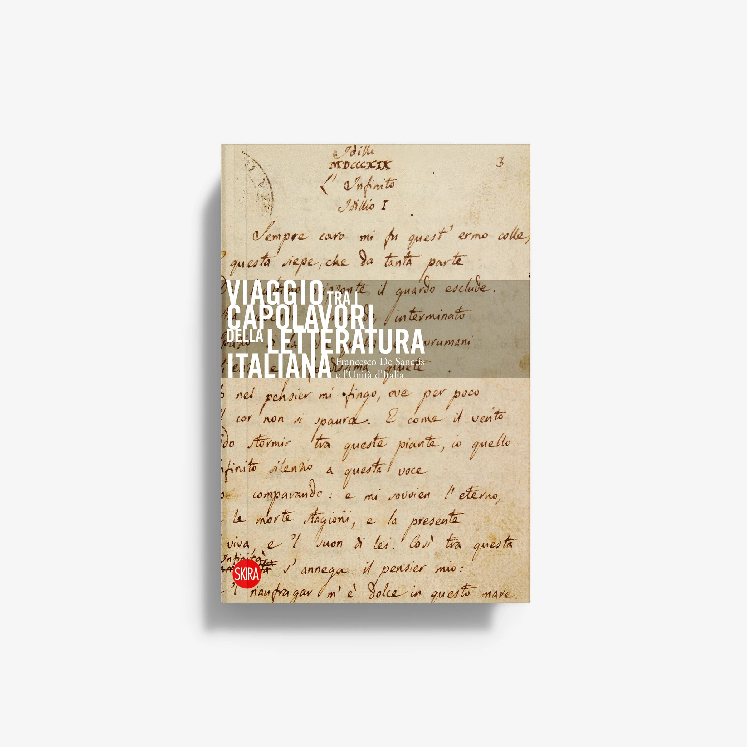 Vintage book cover with beige background, handwritten script, large title text, SKIRA logo