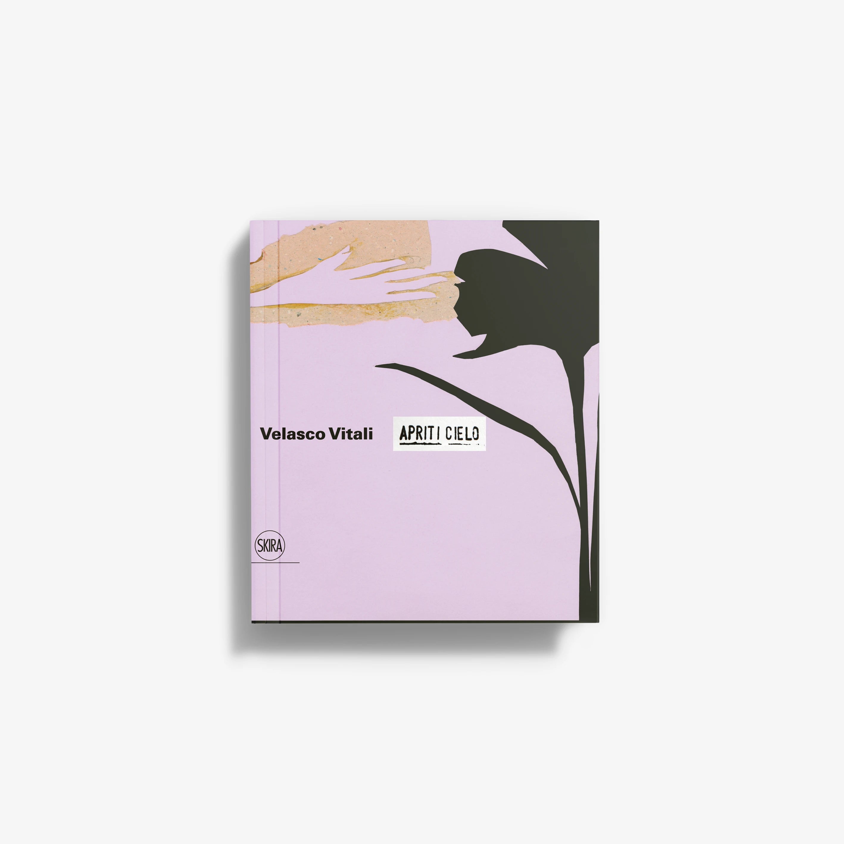 Illustrated book cover with purple background, abstract shapes, and small title text