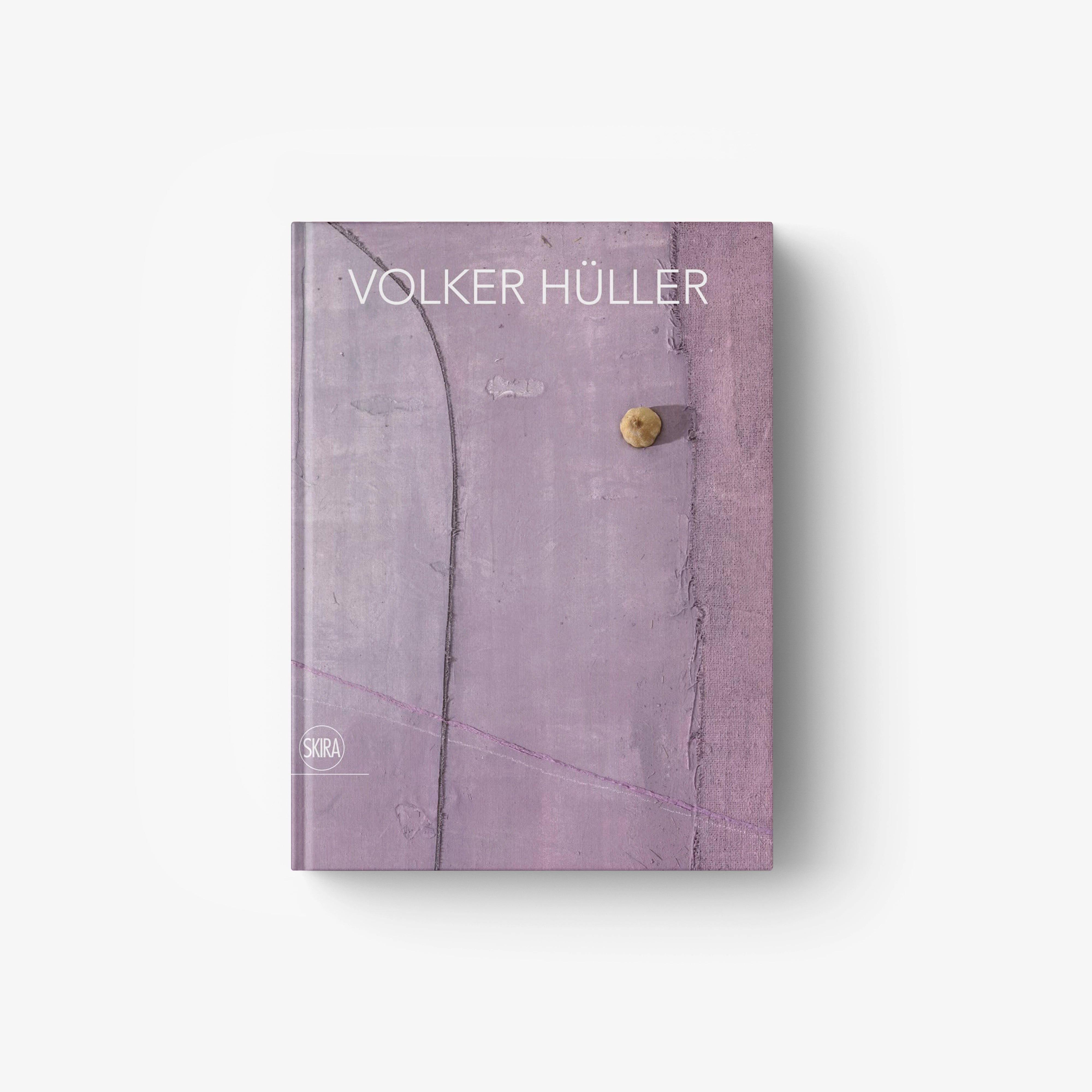 Volker Hüller hardcover book with lilac abstract cover and small gold knob