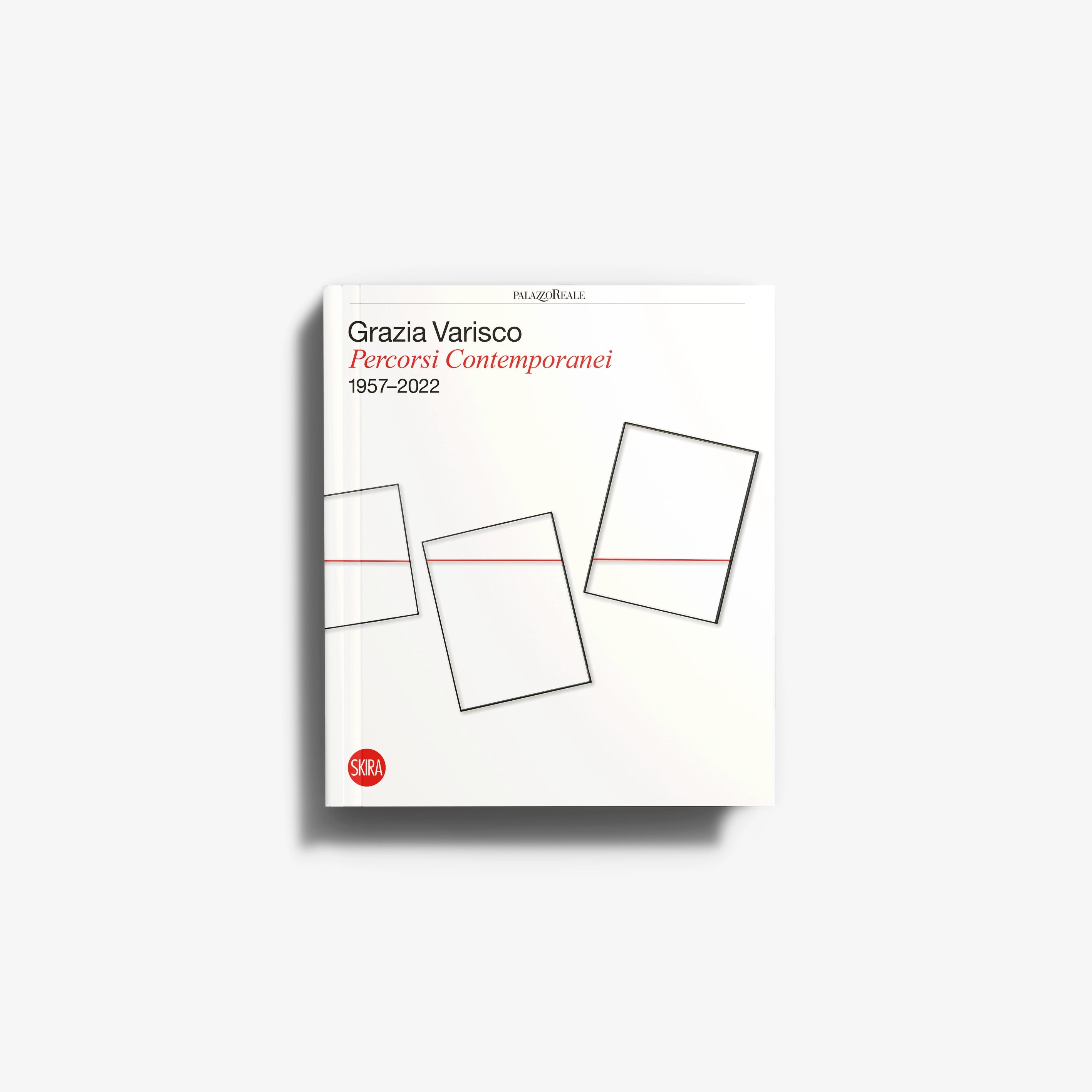 Art monograph by Skira Arte featuring Grazia Varisco, contemporary art book cover with red title text and 1957 to 2022