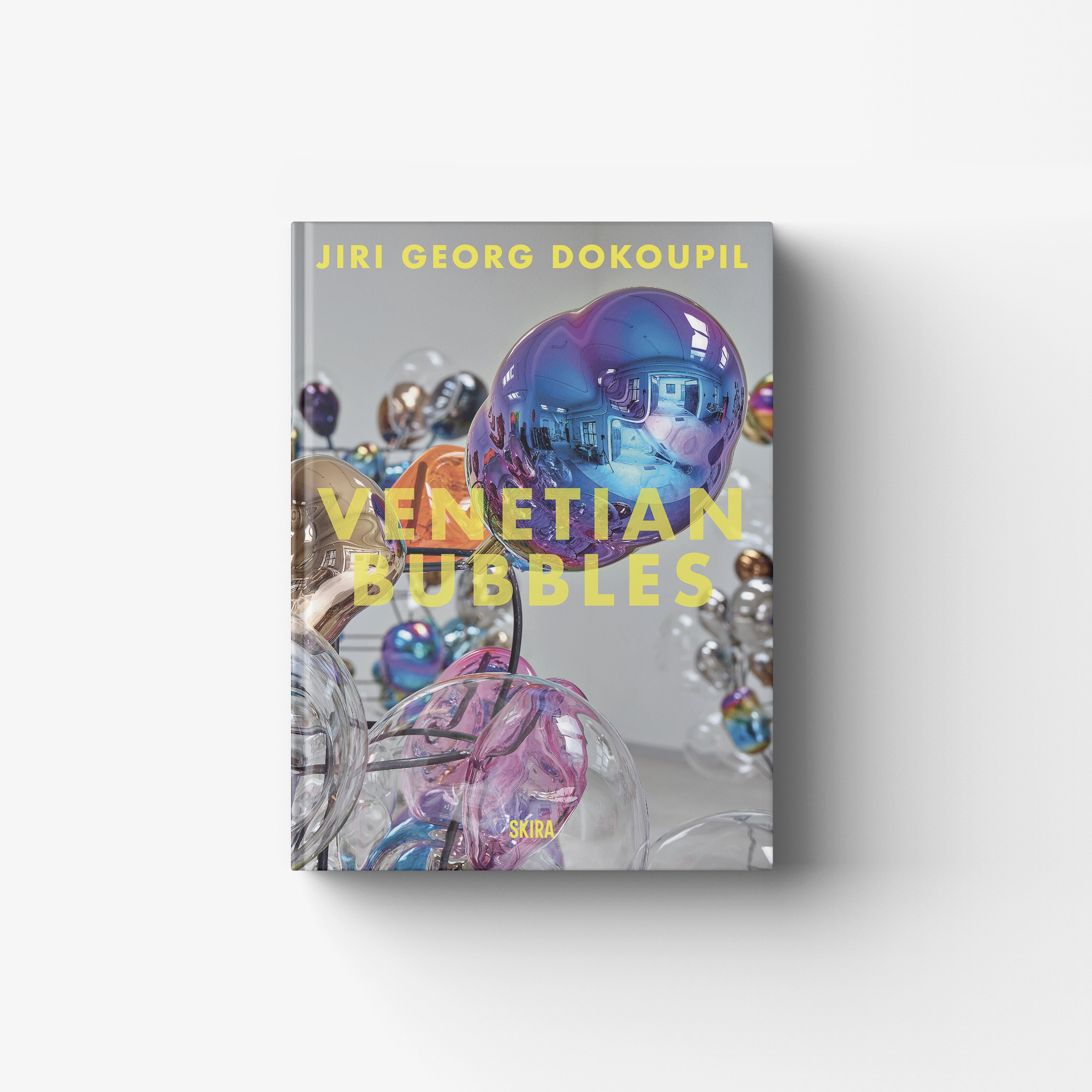 Art exhibition catalogue by Skira Arte, Jiri Georg Dokoupil, with purple glass sculptural works on a book cover
