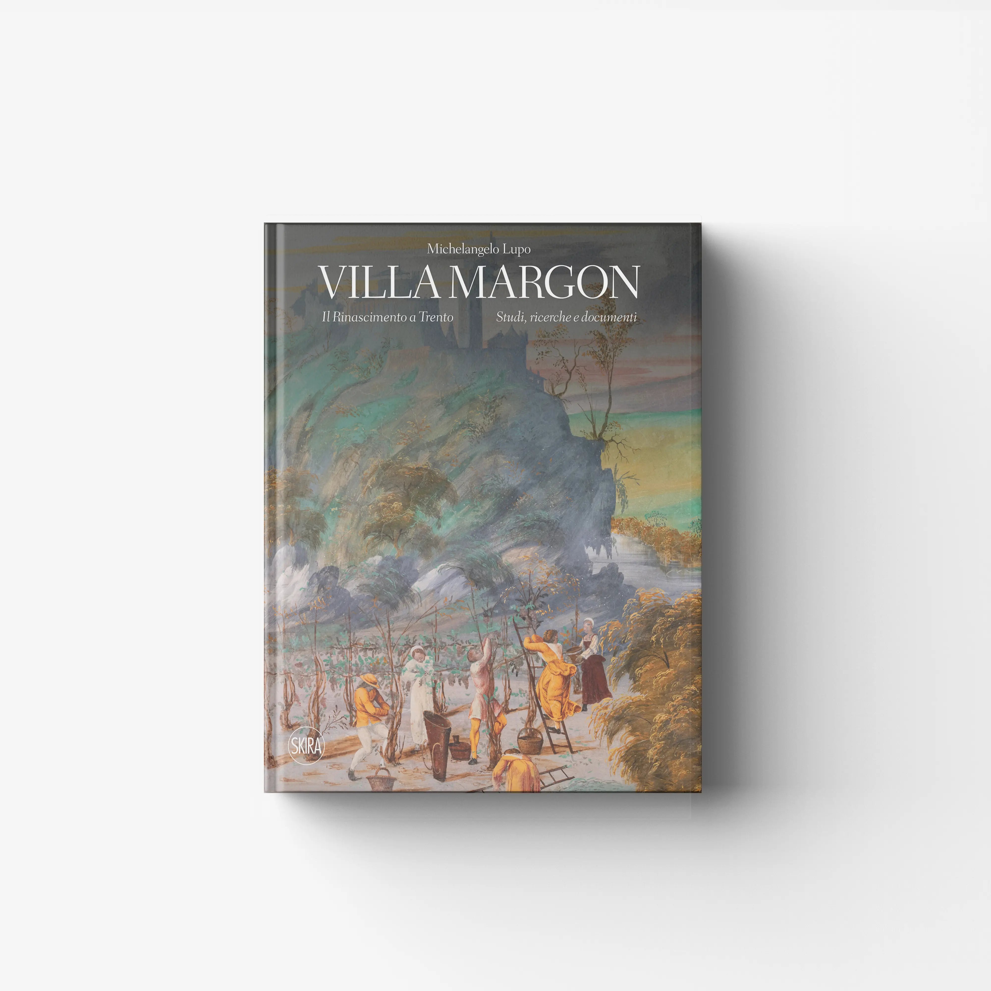 Illustrated book with a multicolour cover featuring Villa Margon, Skira Arte, volume by Michelangelo Lupo