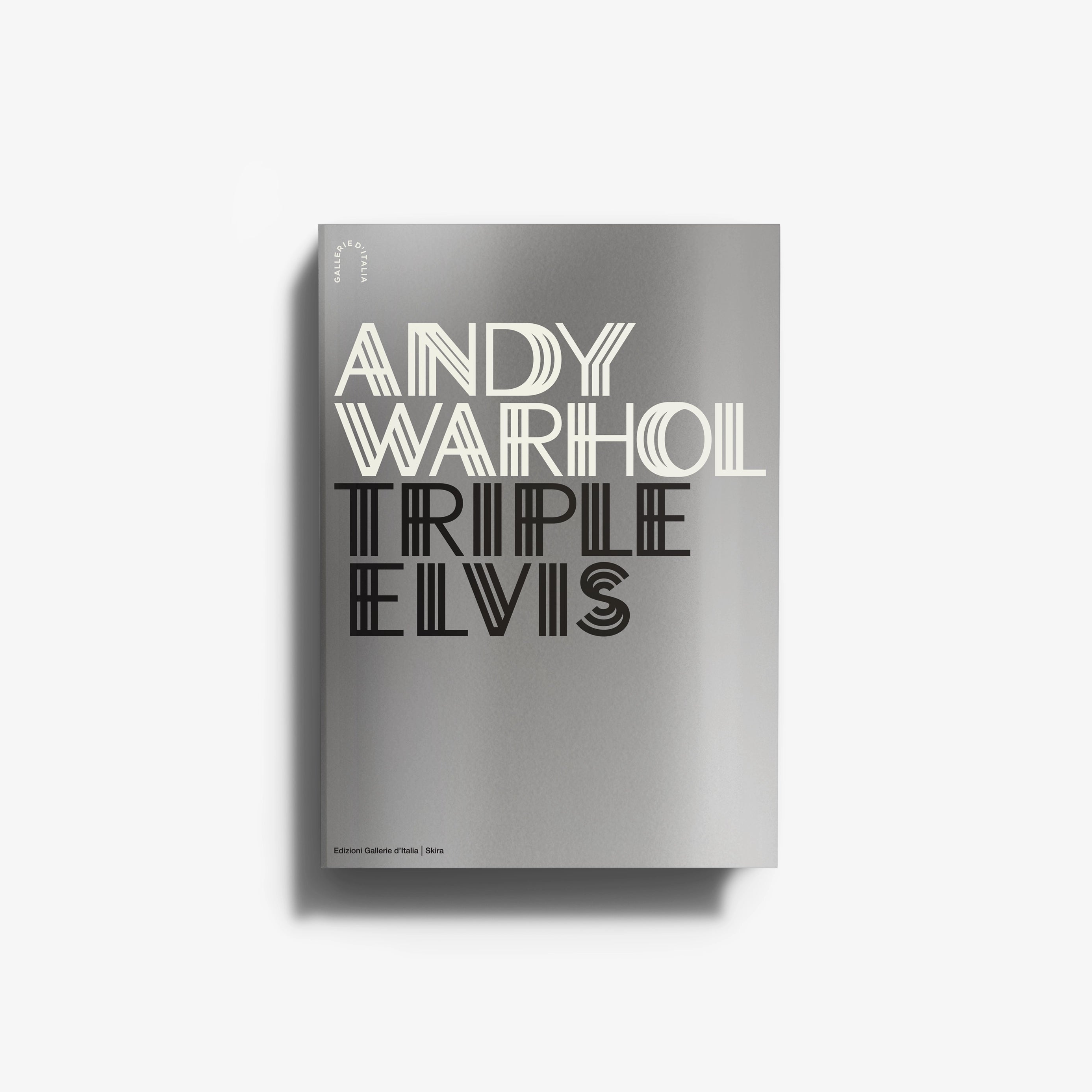Contemporary art book in grey with Andy Warhol triple Elvis cover, Skira Arte, graphic cycles gathered in one volume