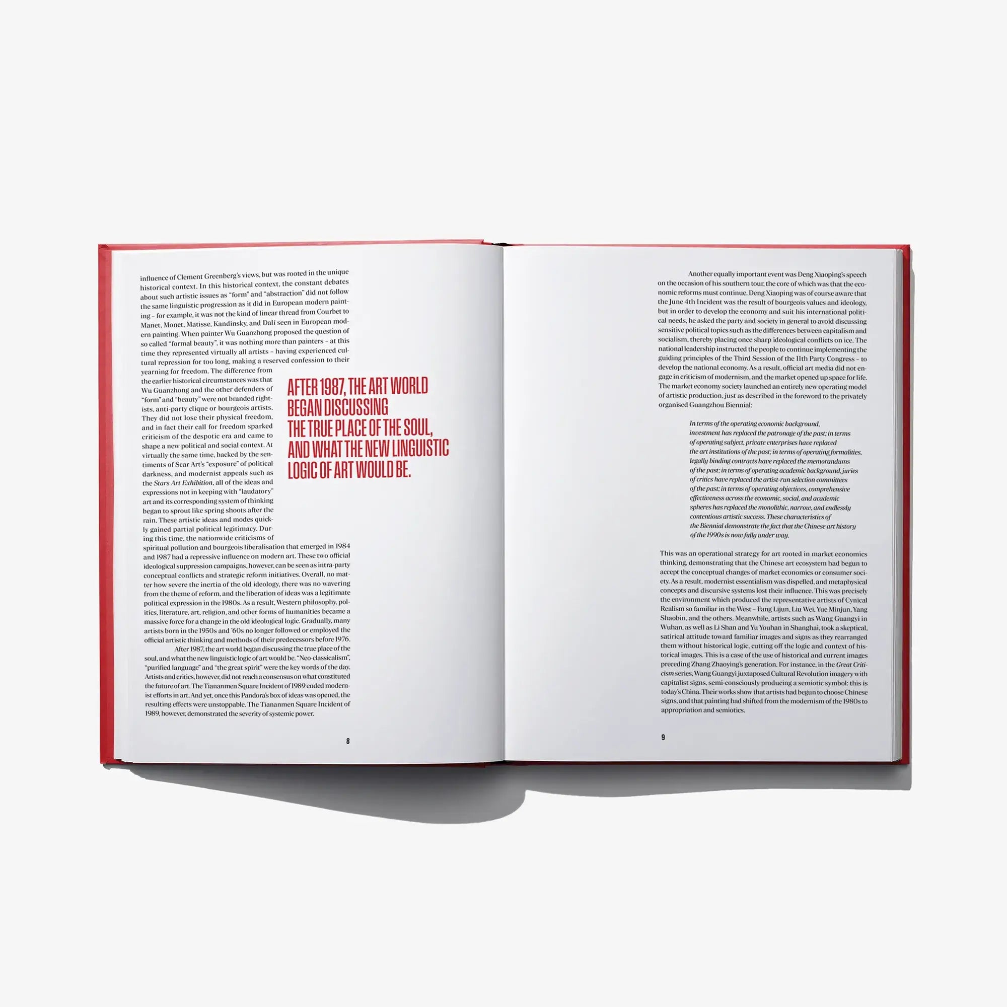 Open book spread with two columns of small printed text on white pages