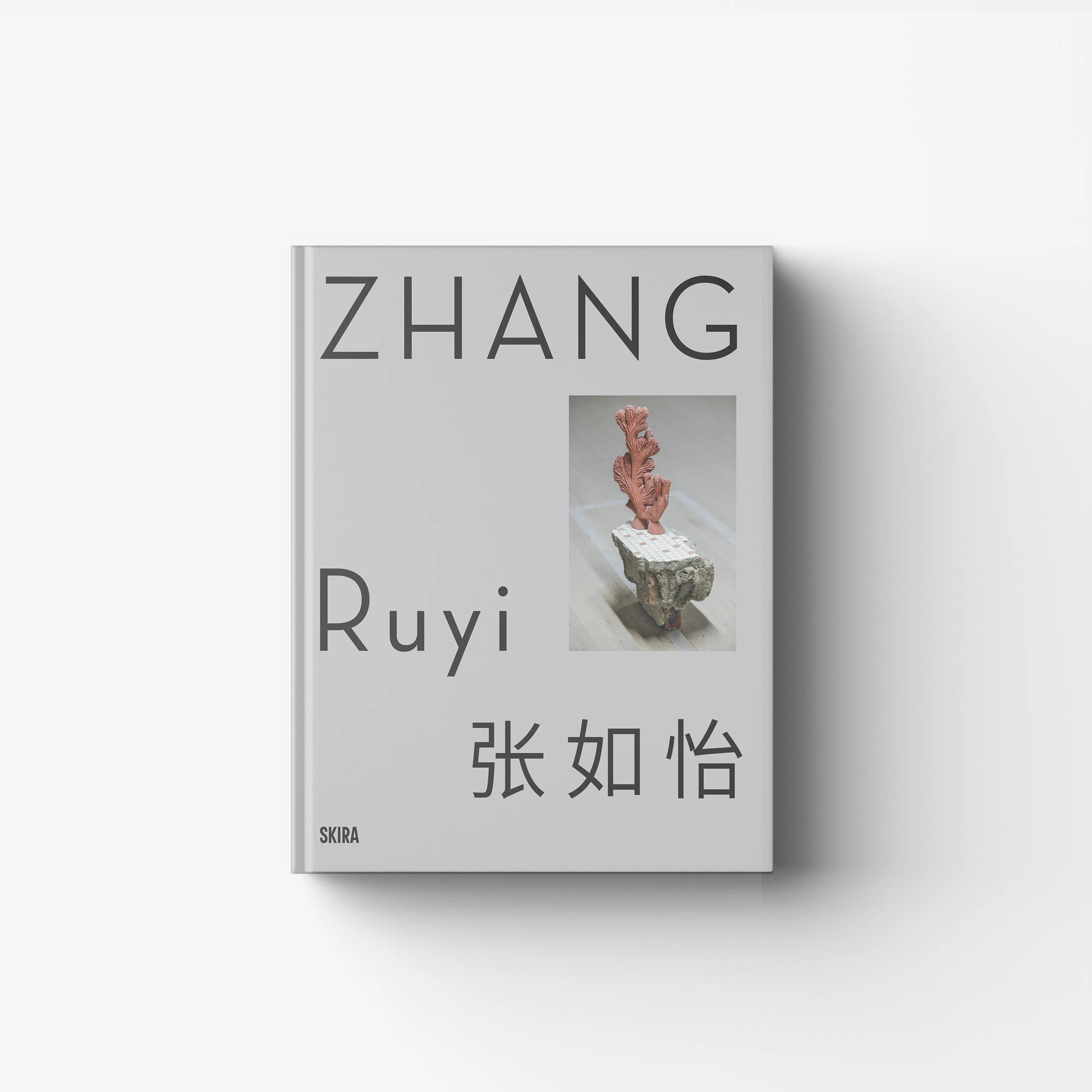 Contemporary art publication by Skira Arte, Zhang Ruyi book cover in light grey with essays and two-dimensional works