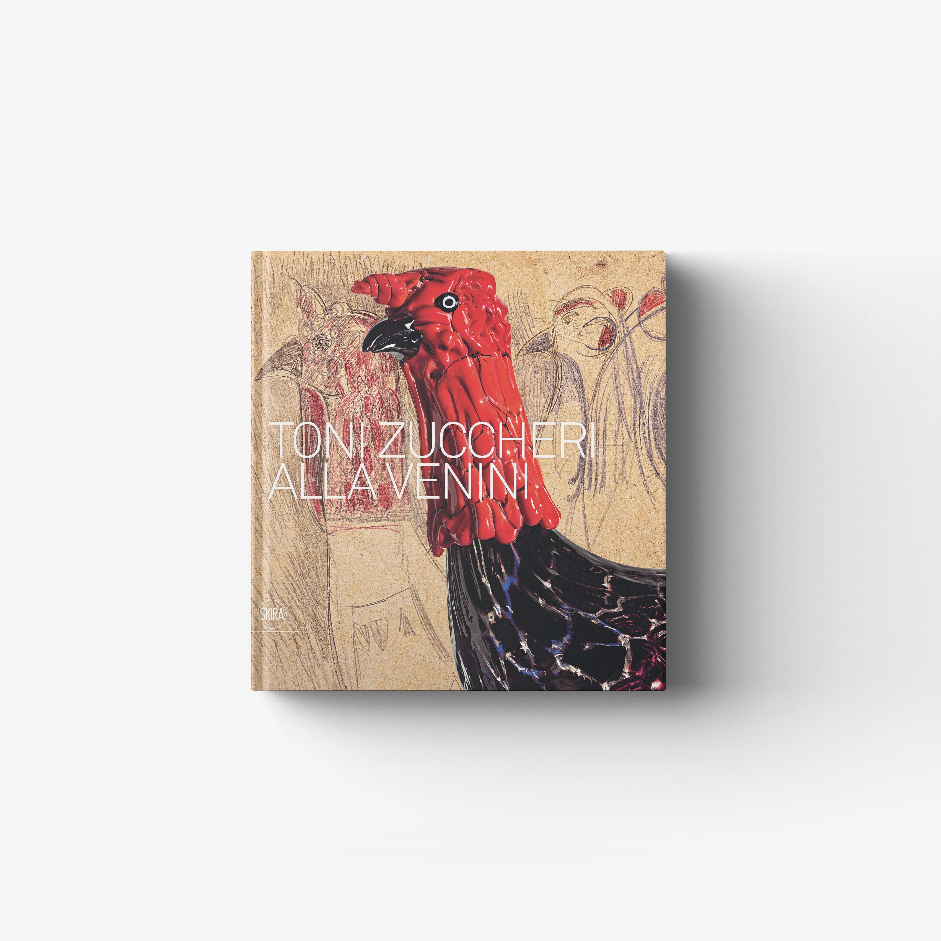 Art book by Skira Arte with red and black glass artwork, illustrated bestiary featuring animals