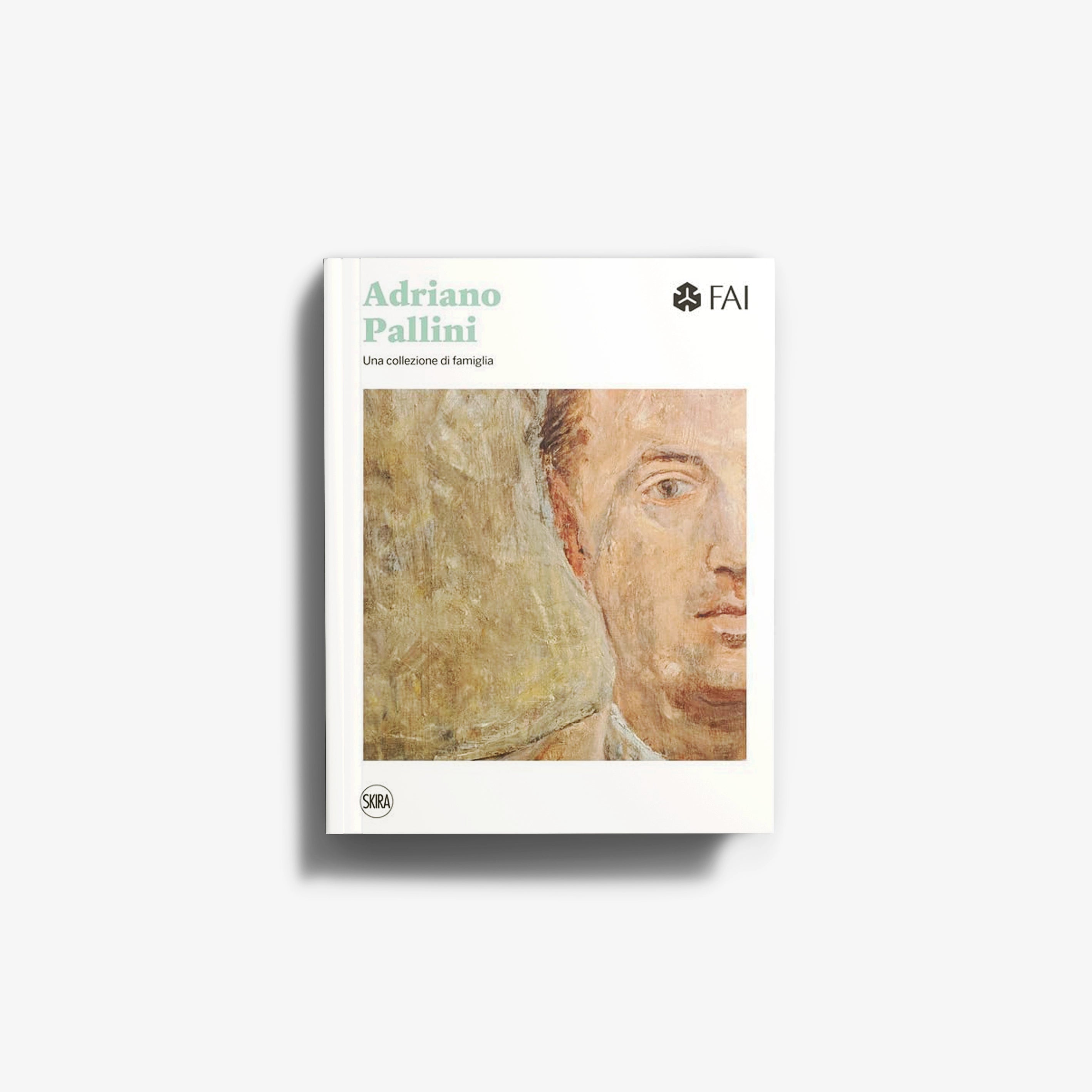 Contemporary art book by Skira Arte, Adriano Pallini, with beige and green cover text and FAI logo