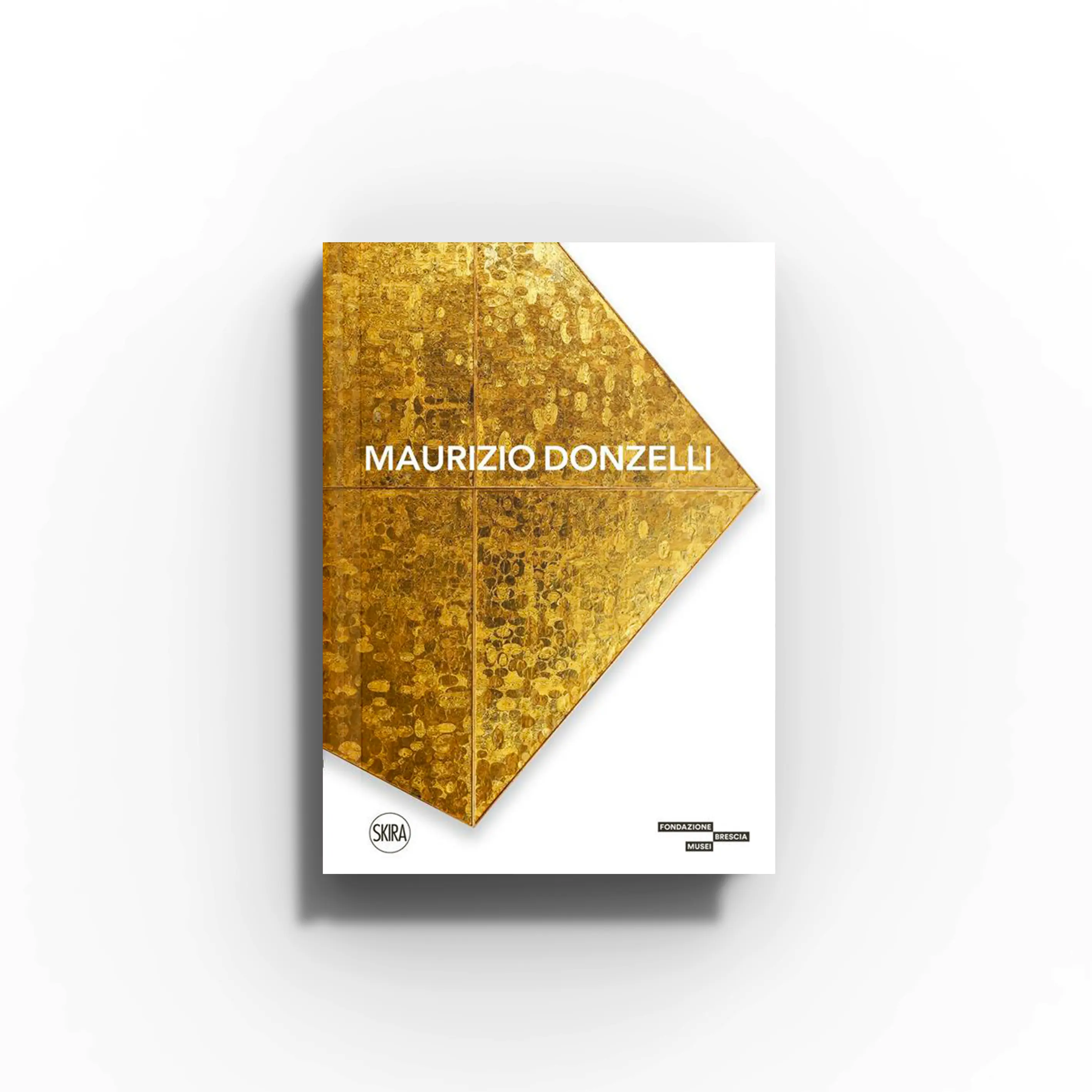Contemporary art book in gold textured cover by Skira Arte, Maurizio Donzelli, progetto generazione di mezzo
