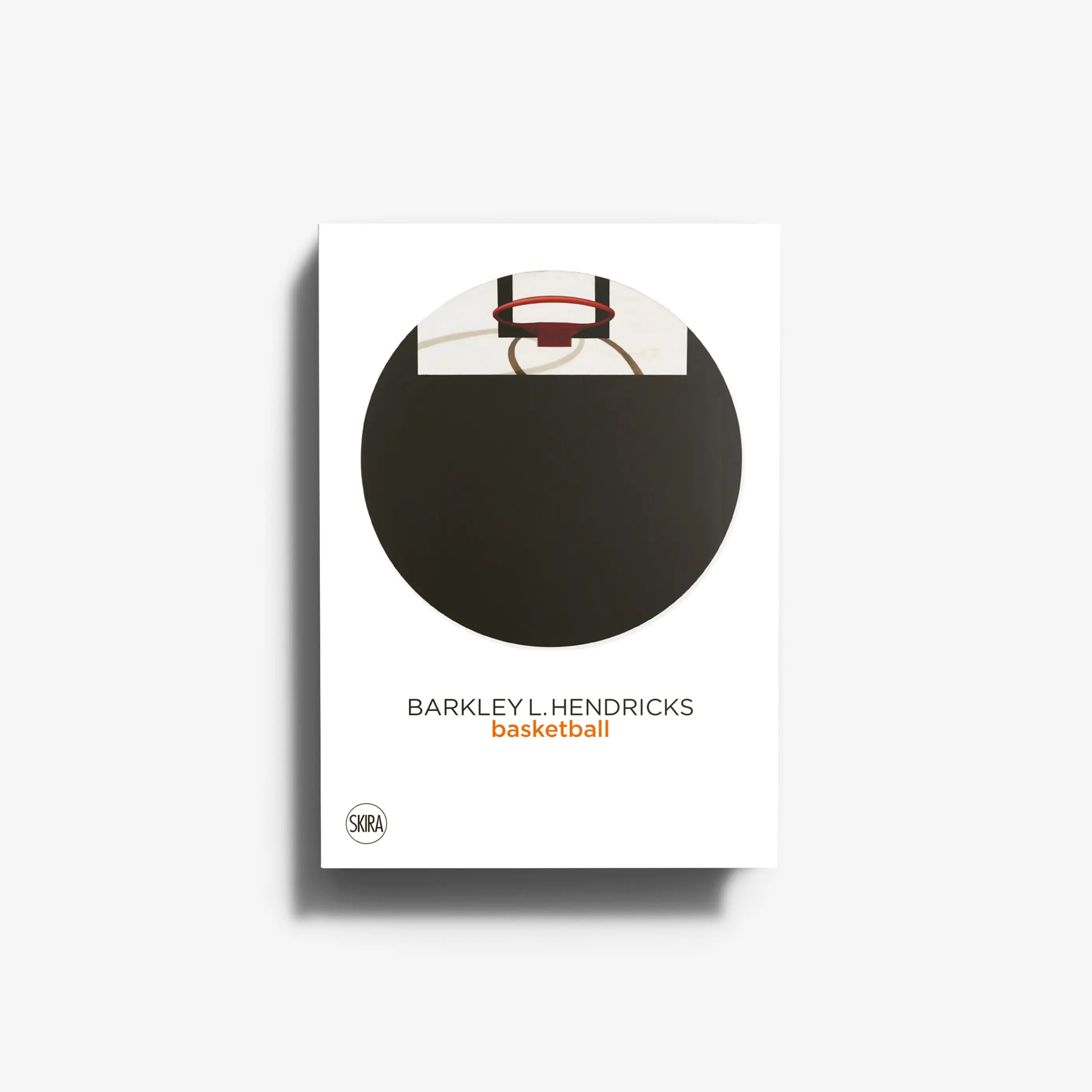 Basketball paintings volume by Skira Arte, contemporary art book set with dark basketball and red hoop on cover